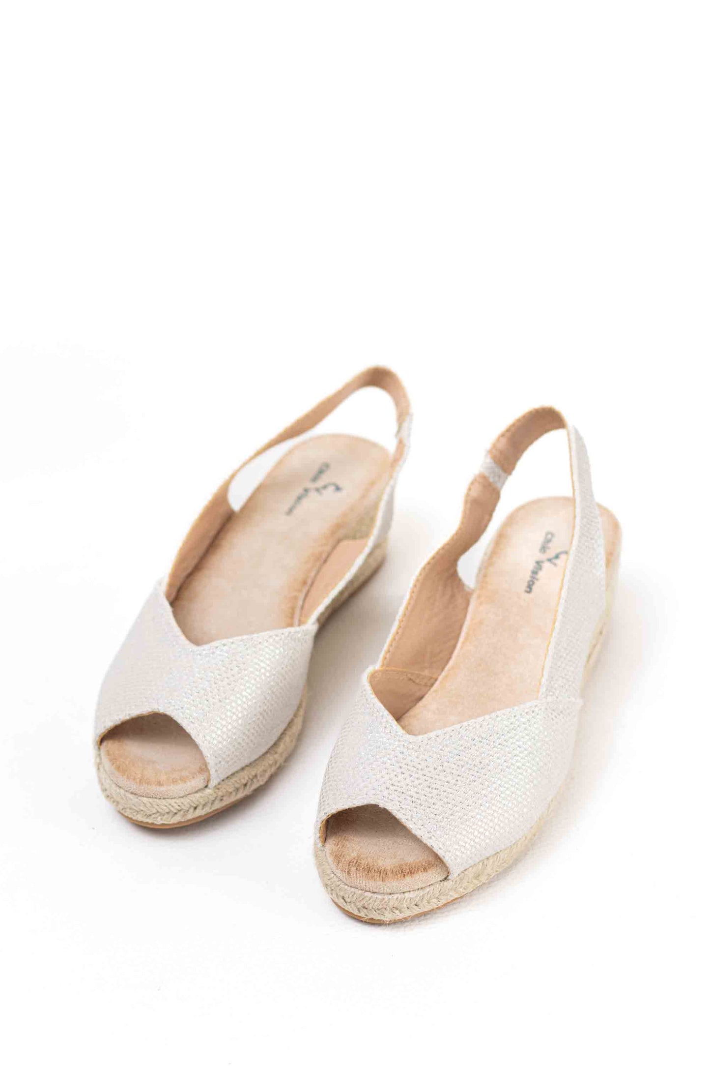 Alpargatas doradas mujer cuña baja de espartos con plataforma plantilla almhoadilla