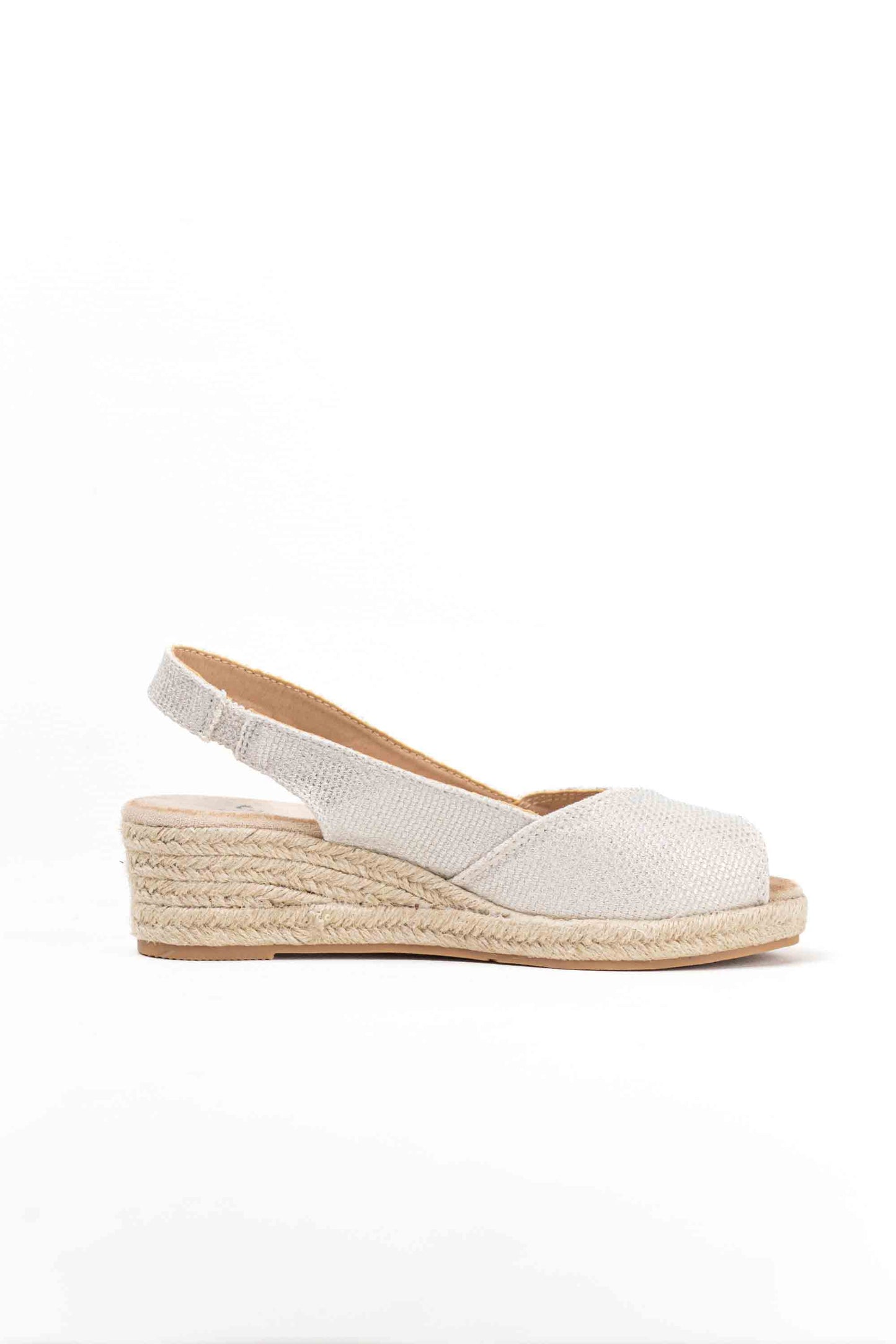 Alpargatas doradas mujer cuña baja de espartos con plataforma plantilla almhoadilla