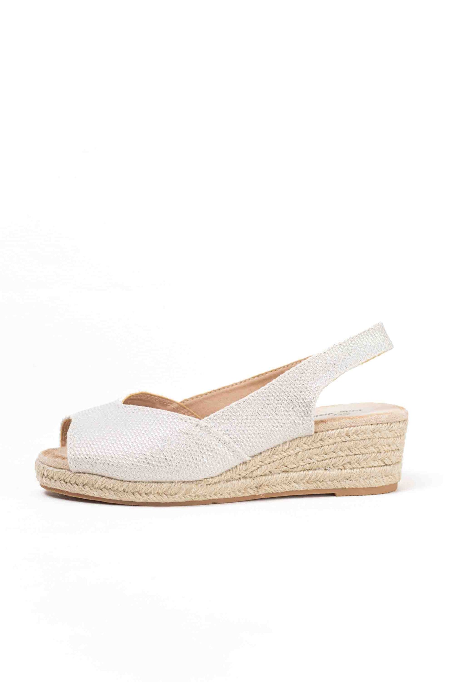 Alpargatas doradas mujer cuña baja de espartos con plataforma plantilla almhoadilla