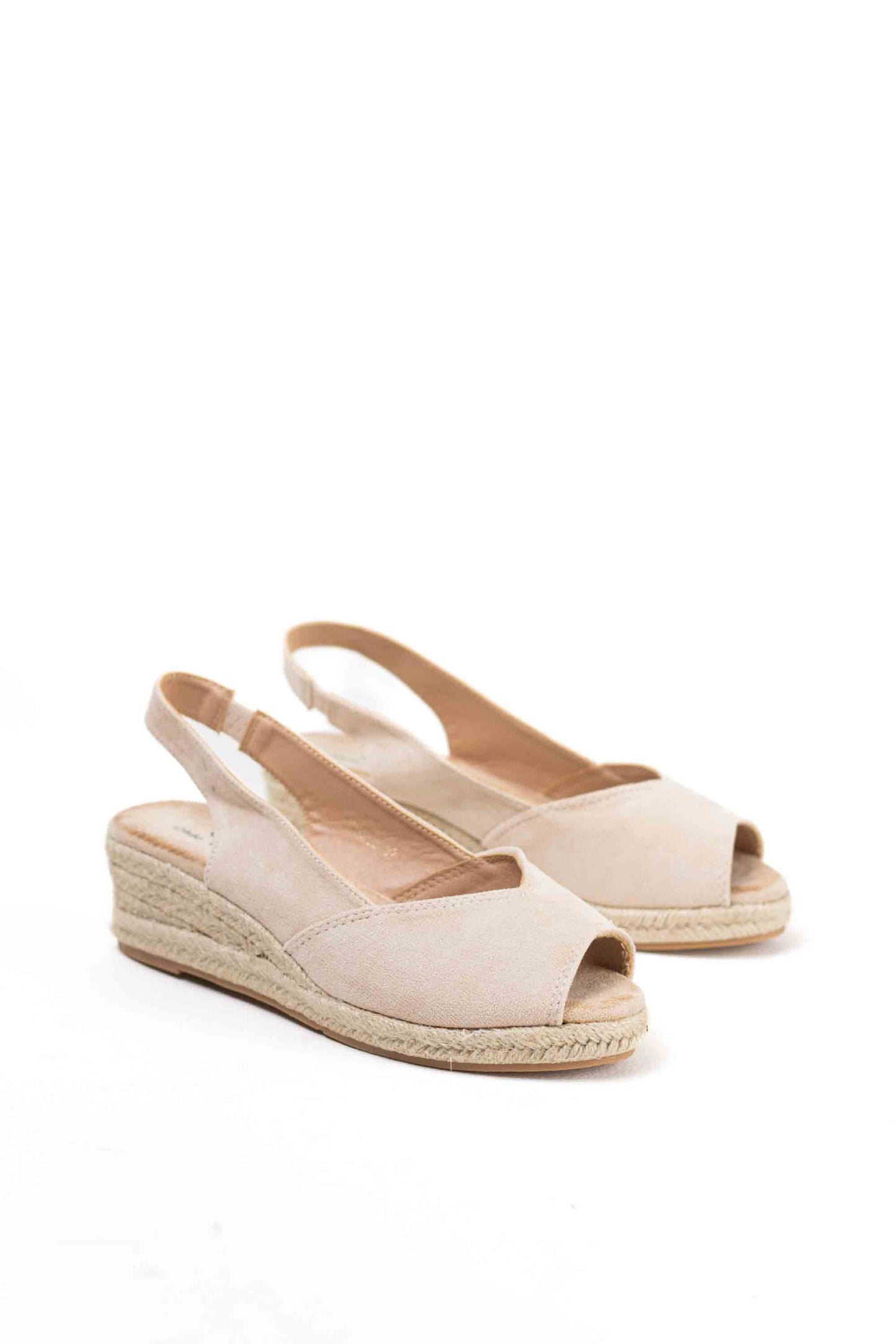 Alpargatas doradas mujer cuña baja de espartos con plataforma plantilla almhoadilla