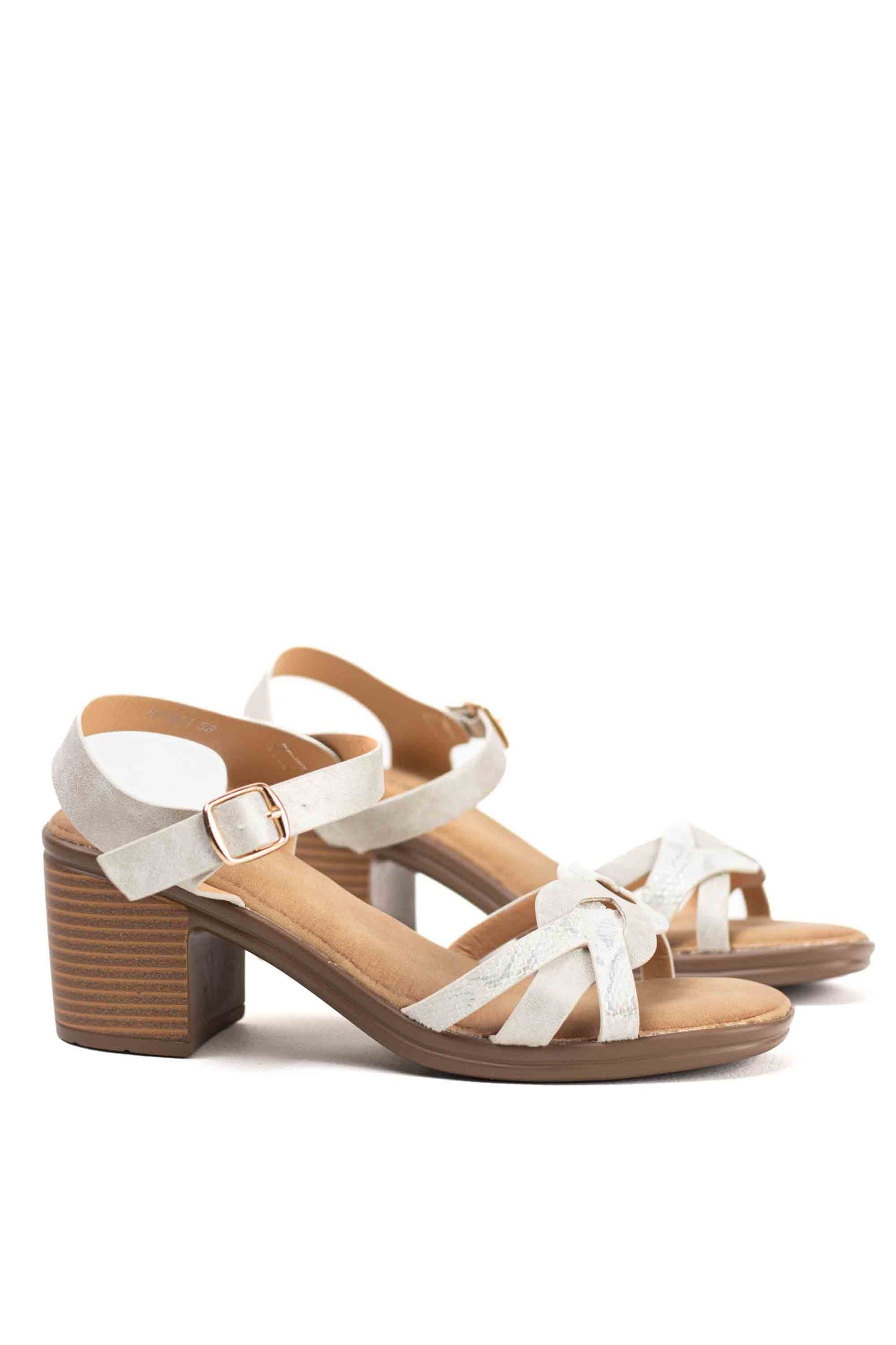 Sandalias doradas mujer tacón mediano con plataforma plantilla acolchada con tiras trenzadas