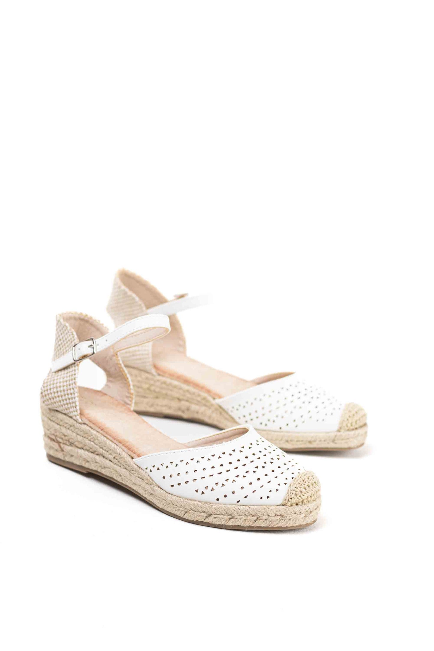 Alpargatas Mujer cuña baja de espartos diseño troquelado