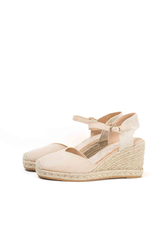 alpargatas doradas mujer cuna altas de espartos con plataforma con plantilla almohadilla color Taupe talla 39