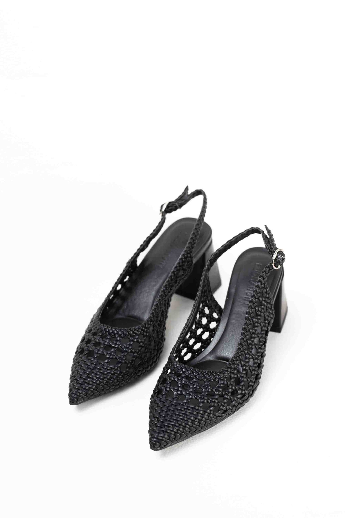 Zapatos dorados mujer de tacón bajo diseño trenzado para vestir