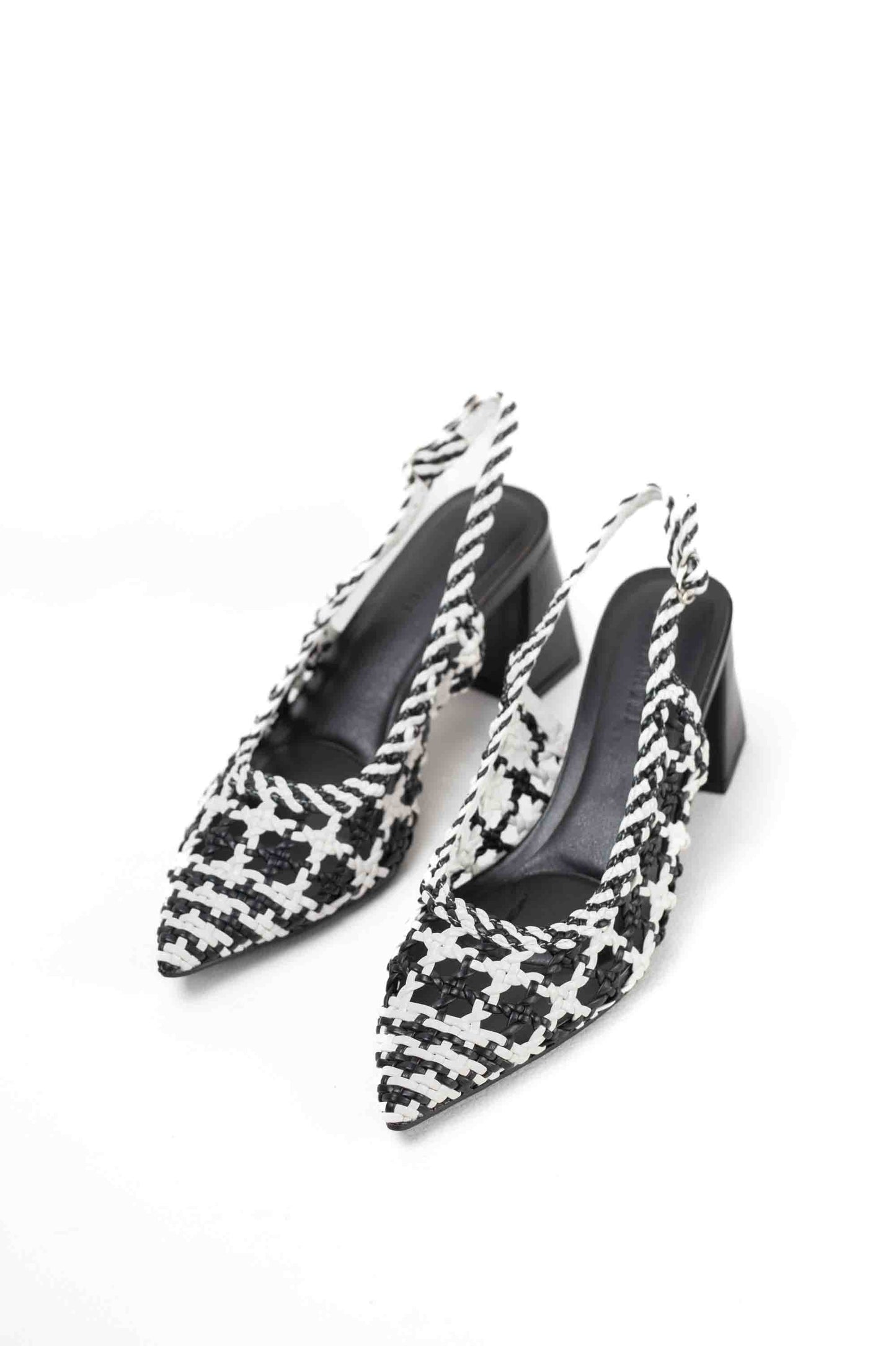 Zapatos dorados mujer de tacón bajo diseño trenzado para vestir