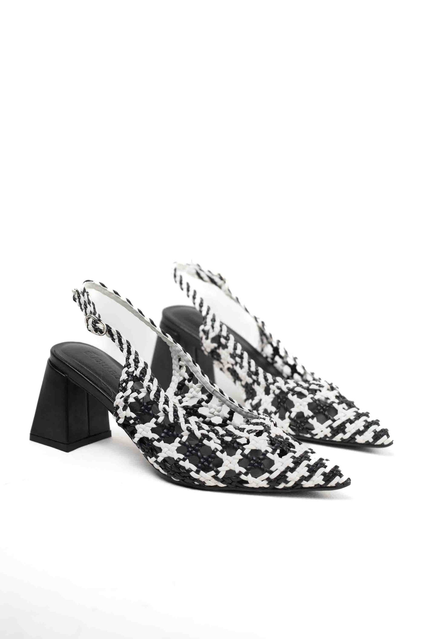 Zapatos dorados mujer de tacón bajo diseño trenzado para vestir