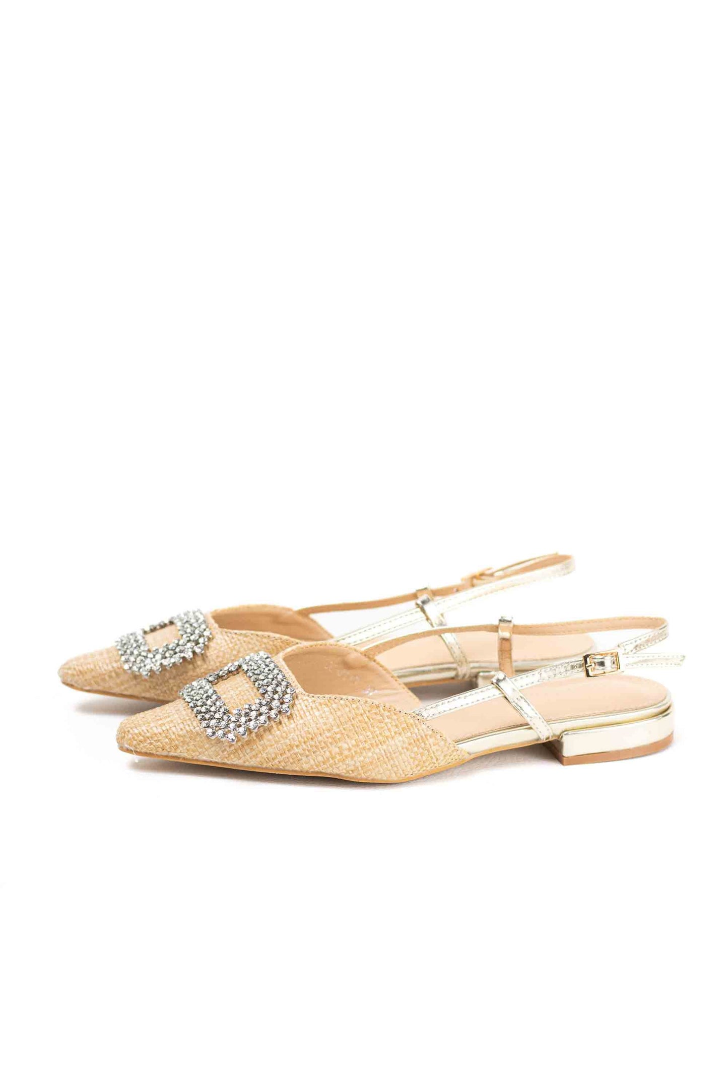 Sandalias Mujer Doradas con Detalle de Pedrería Elegante