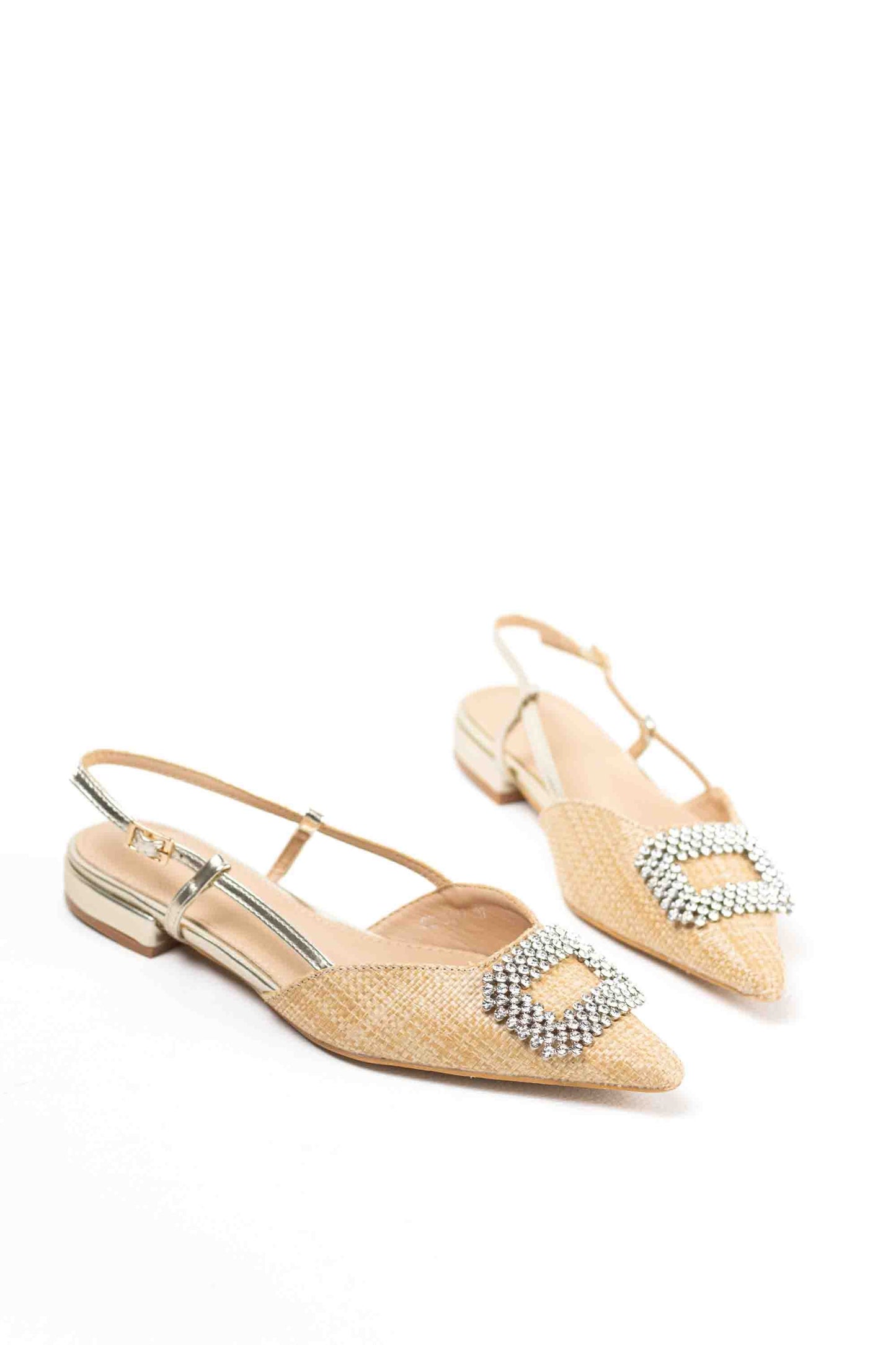 Sandalias Mujer Doradas con Detalle de Pedrería Elegante