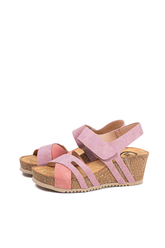 Sandalias mujer cuña Velcro y plataforma  Ajustables