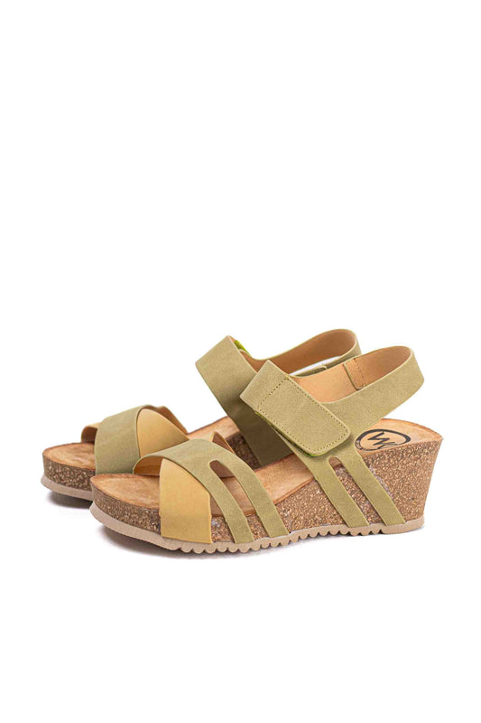 Sandalias mujer cuña Velcro y plataforma  Ajustables
