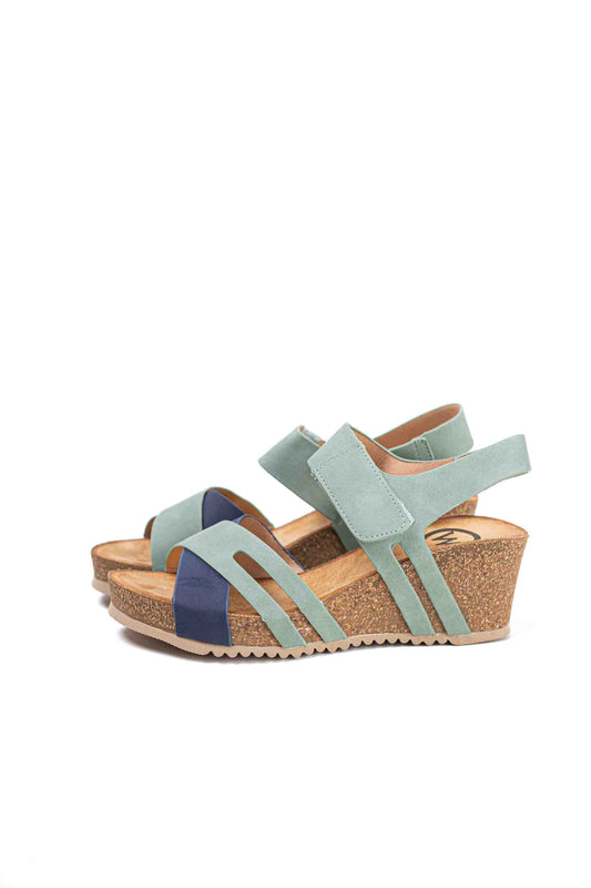 Sandalias mujer cuña Velcro y plataforma  Ajustables