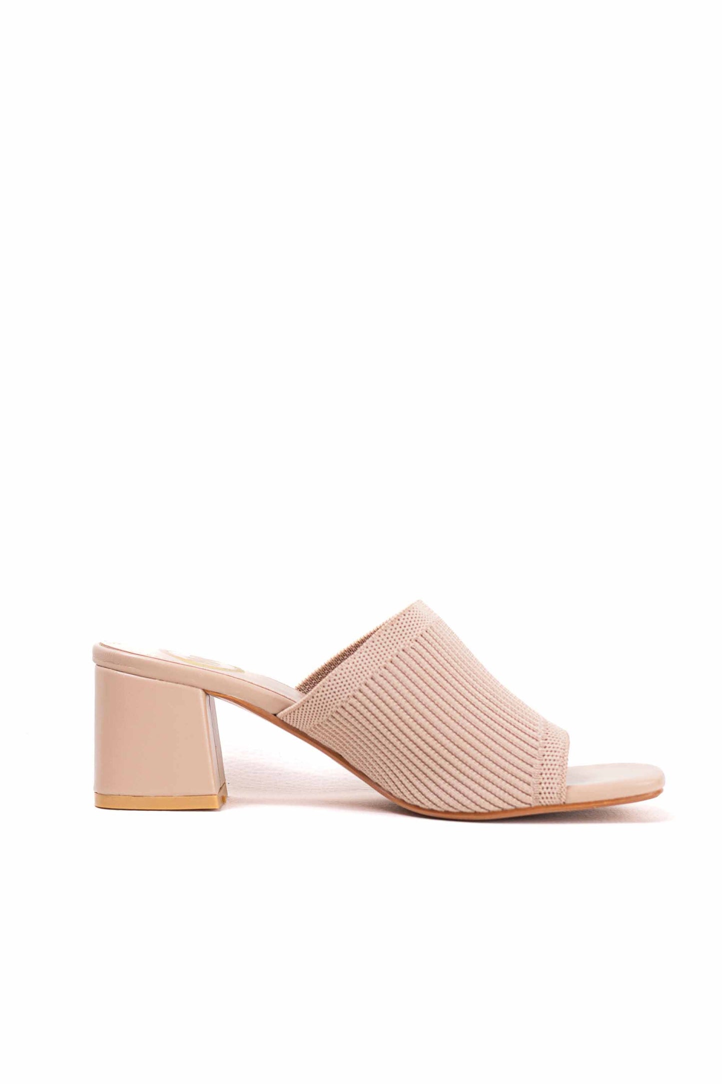 Sandalias doradas mules mujer con tacón bajo con palas elásticas