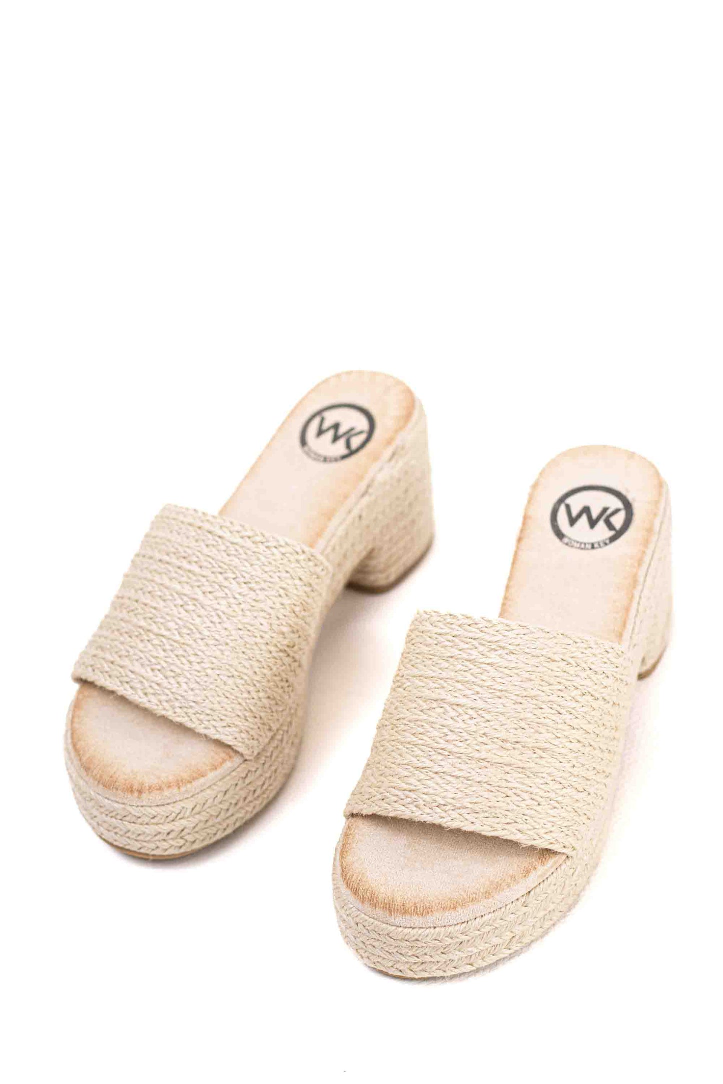 Sandalias mules de Esparto tacón medio