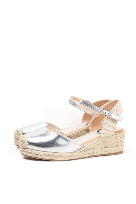 alpargatas doradas cunas bajas de esparto con plataforma mujer con plantilla acolchada color Gold talla 40