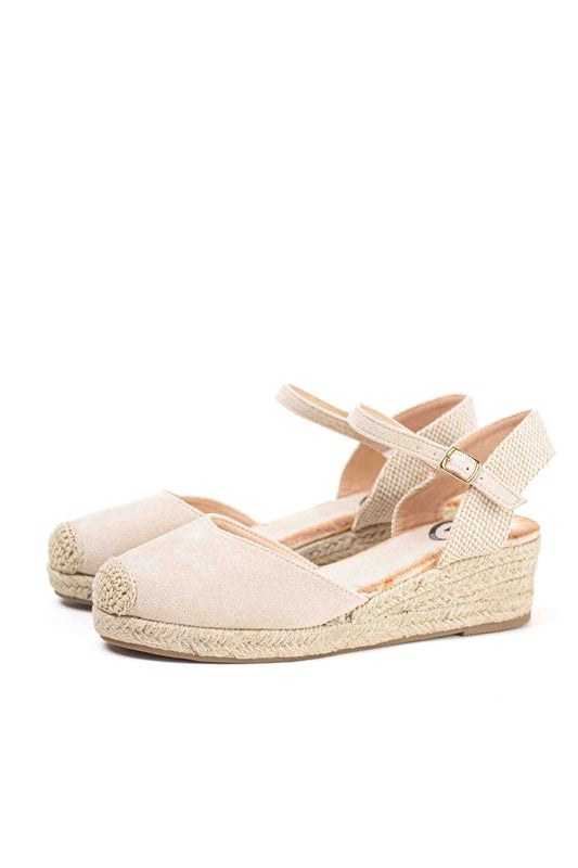 alpargatas doradas cunas bajas de esparto con plataforma mujer con plantilla acolchada color Plata talla 38