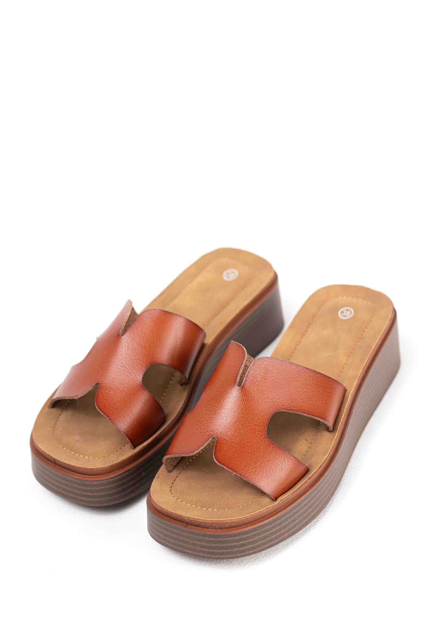 Sandalias cuñas bajas con plataforma efecto madera para mujer con plantilla acolchada