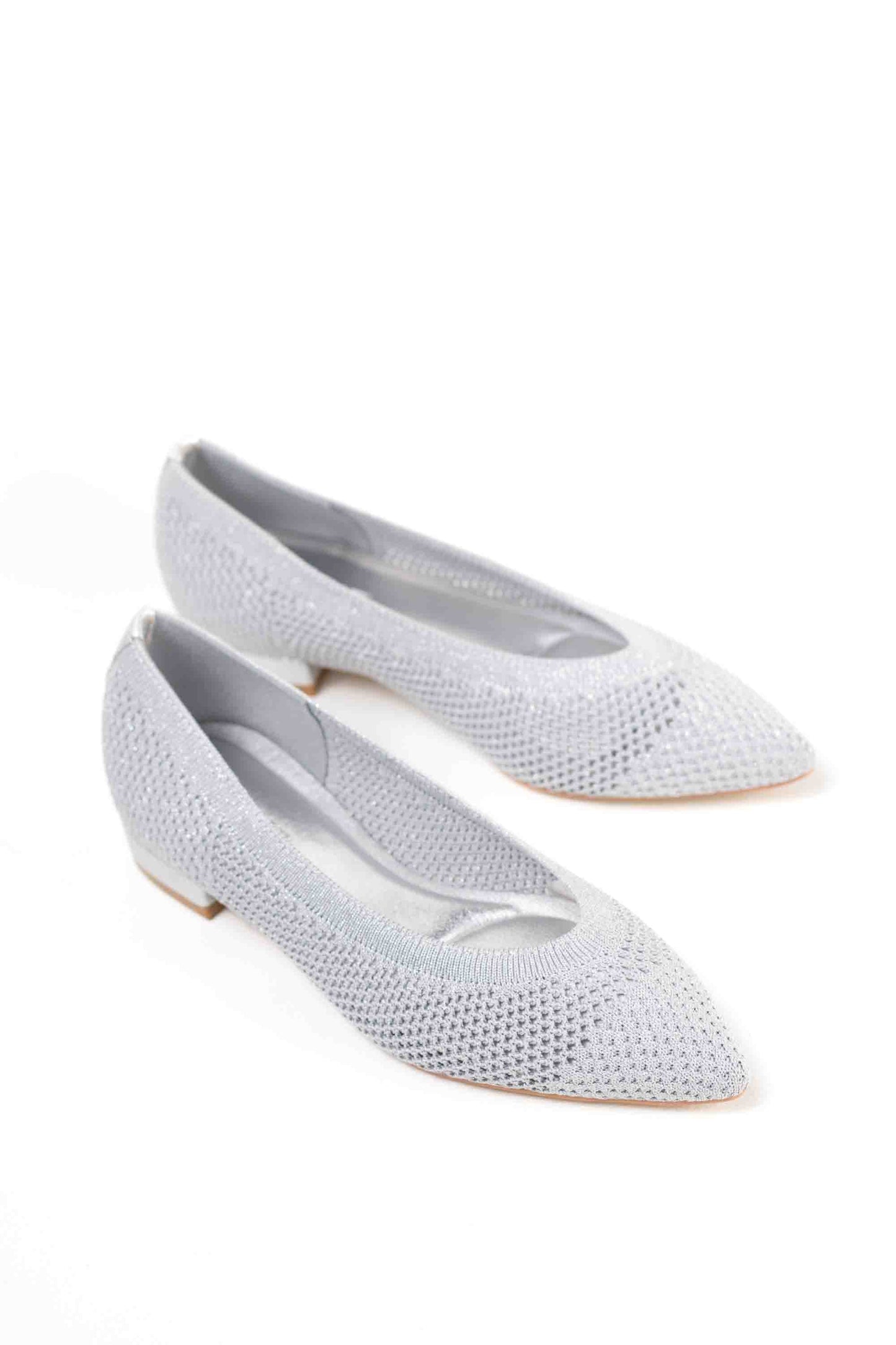 Zapatos dorados mujer  con suela plana diseño crochet con plantilla acolchonada