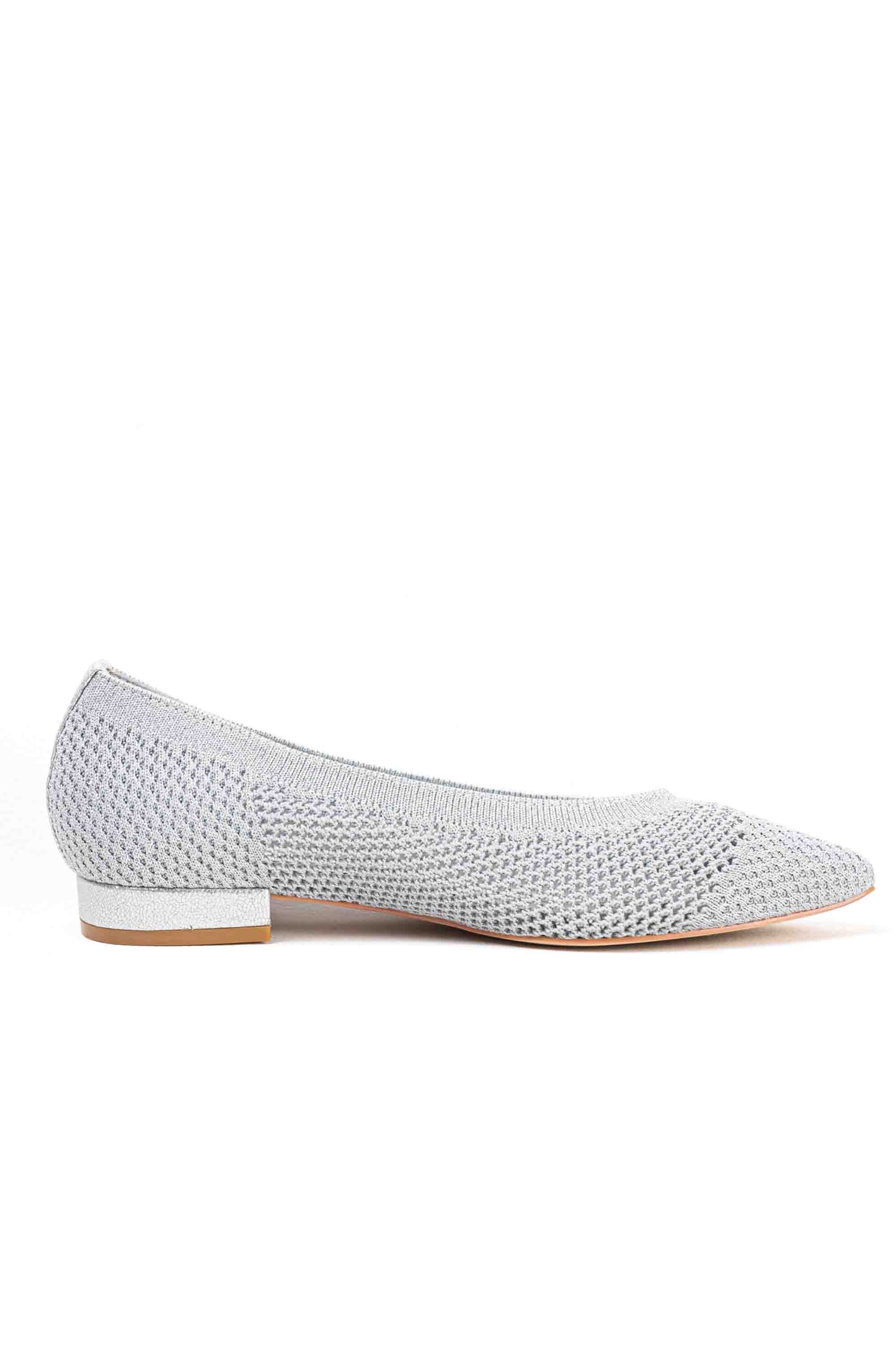 Zapatos dorados mujer  con suela plana diseño crochet con plantilla acolchonada