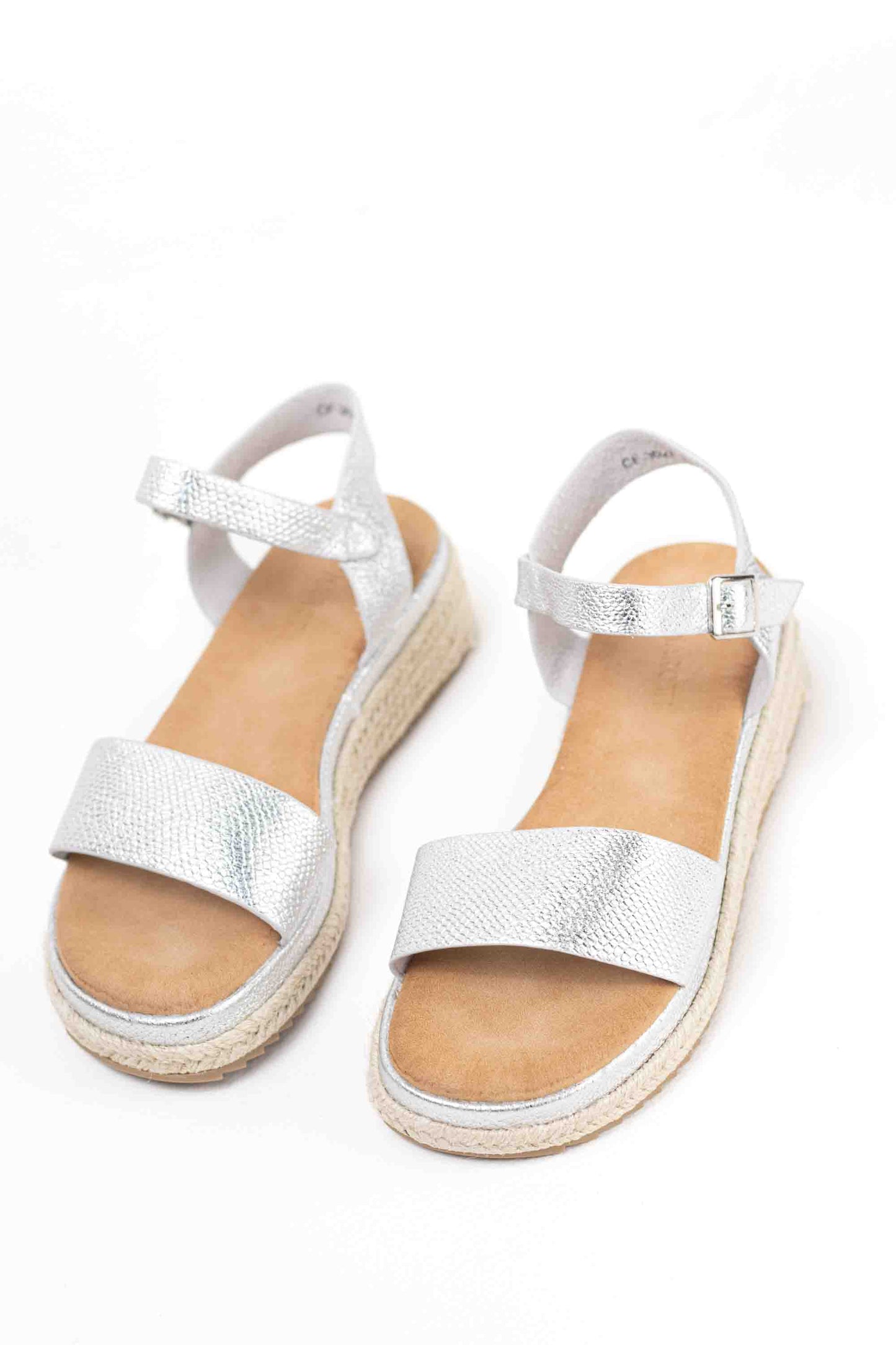 Sandalias doradas mujer de esparto diseño con doble tira