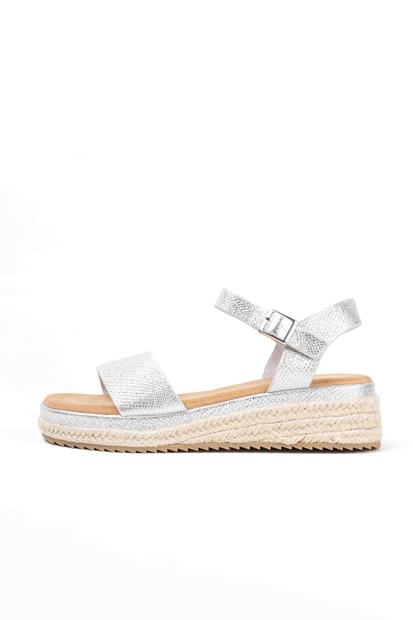 Sandalias doradas mujer de esparto diseño con doble tira