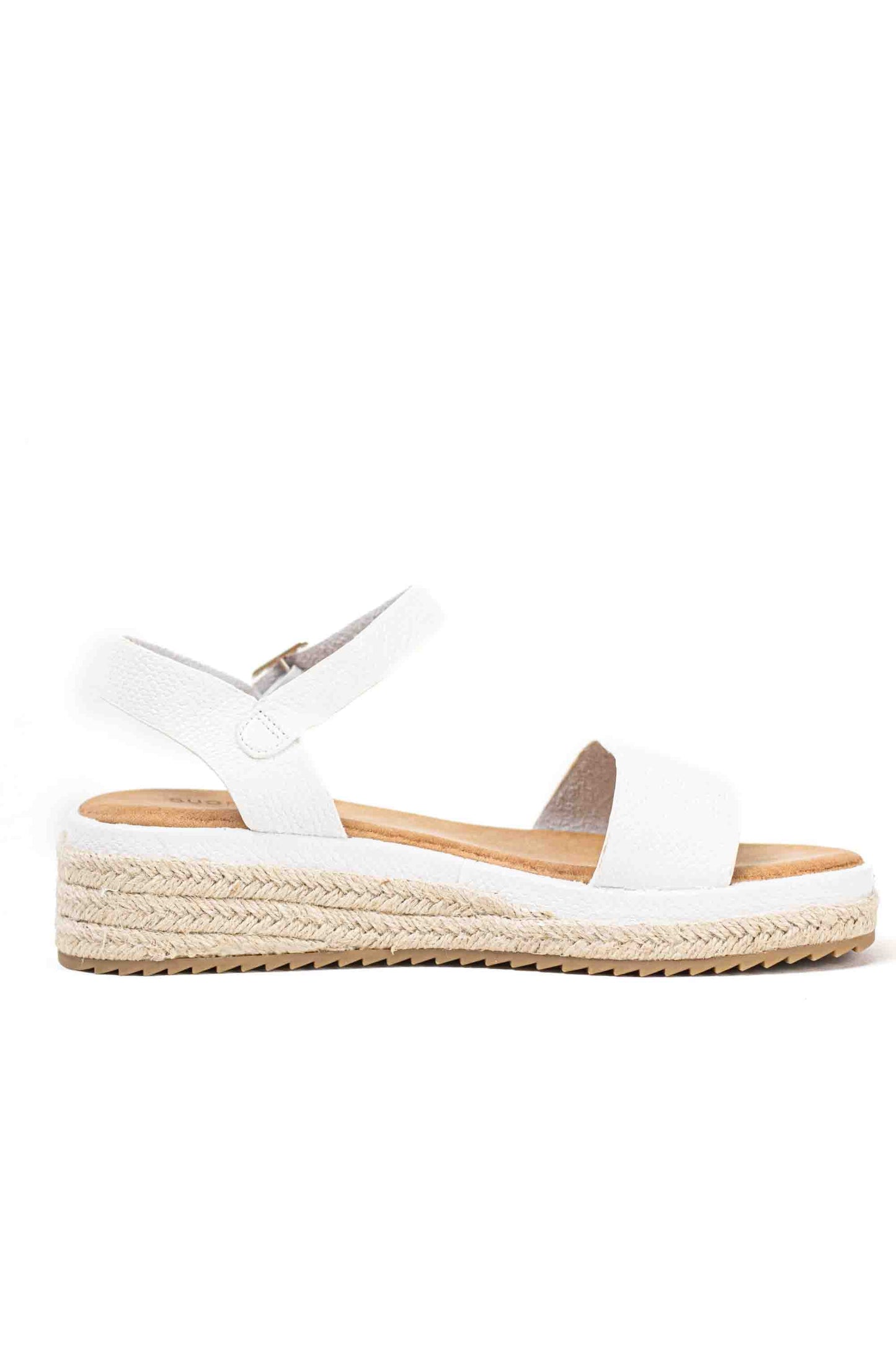 Sandalias doradas mujer de esparto diseño con doble tira