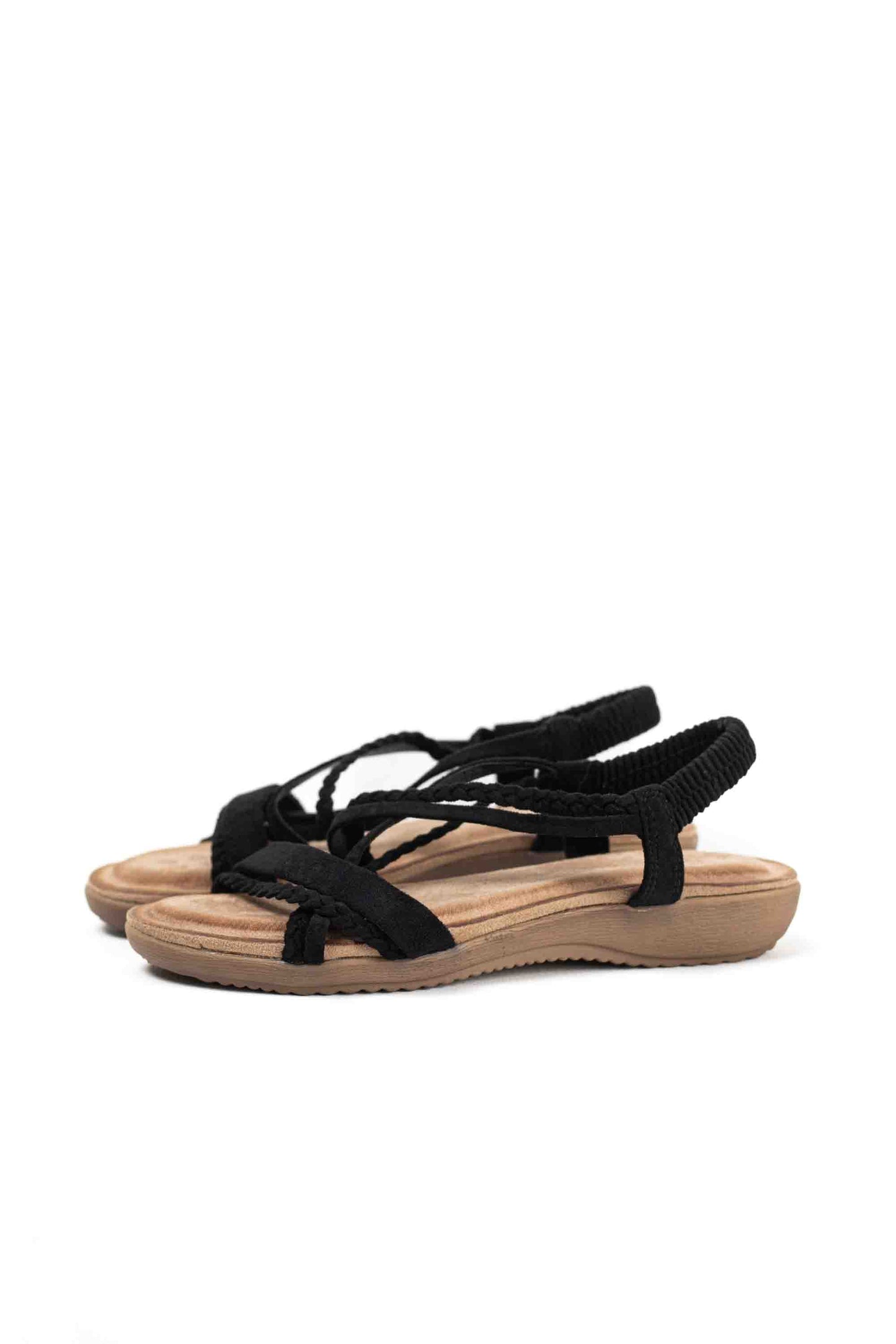 Sandalias doradas mujer con mini cuñas con la plantilla acolchada con tiras trasera elásticas