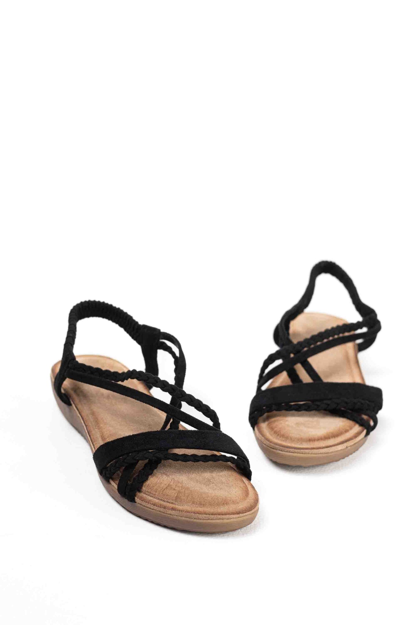 Sandalias doradas mujer con mini cuñas con la plantilla acolchada con tiras trasera elásticas