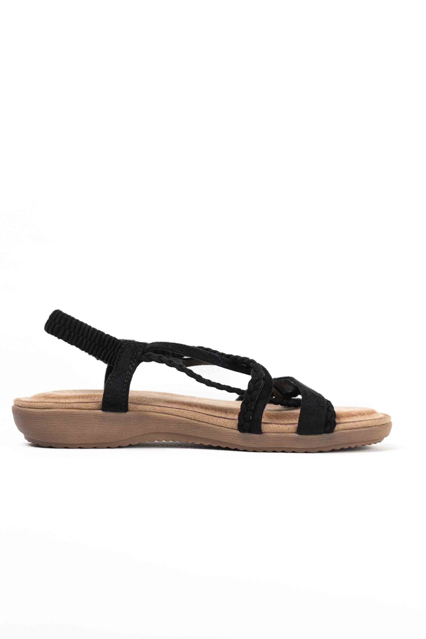 Sandalias doradas mujer con mini cuñas con la plantilla acolchada con tiras trasera elásticas