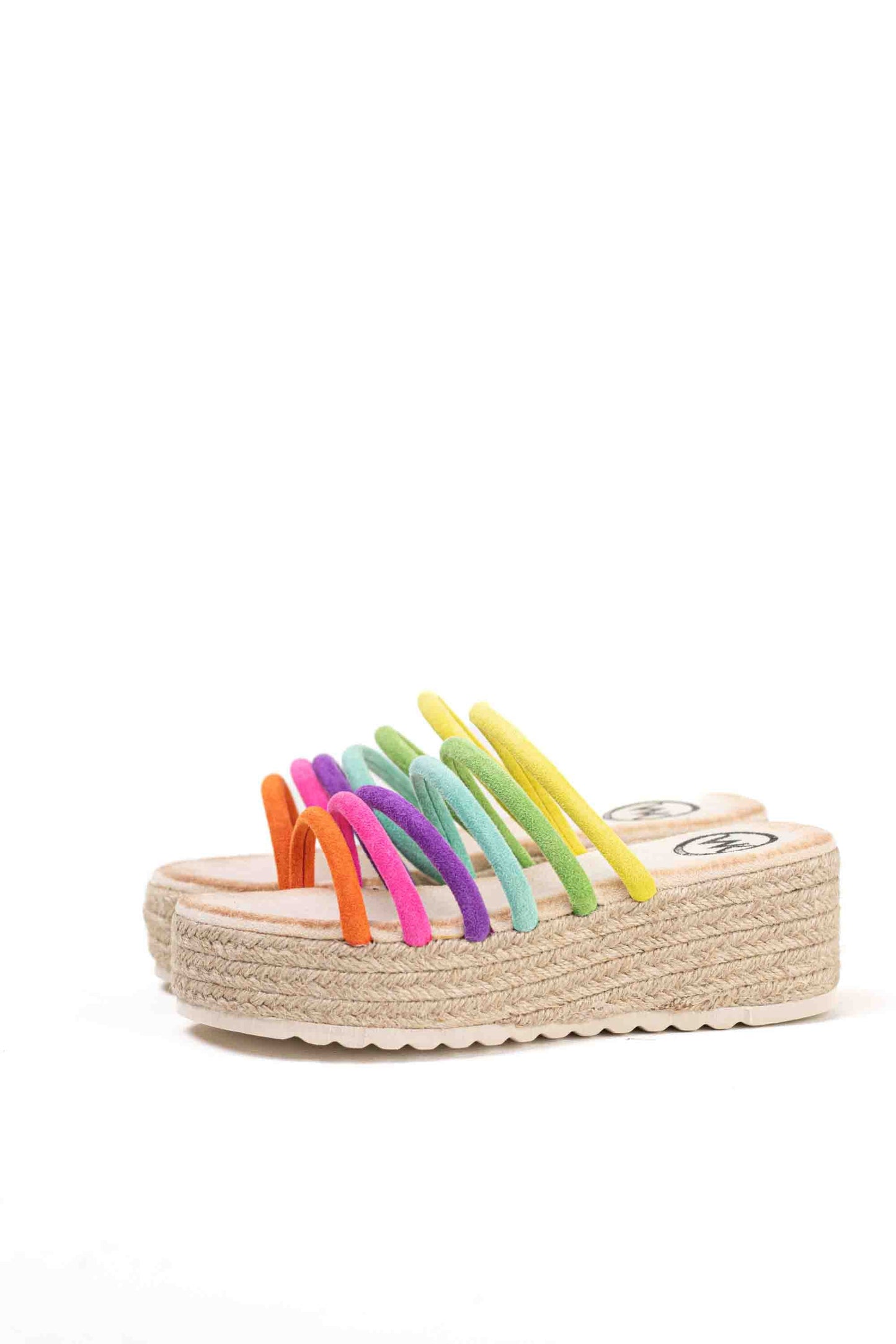 Sandalias cuñas de plataforma con tiras multicolor plantilla gel