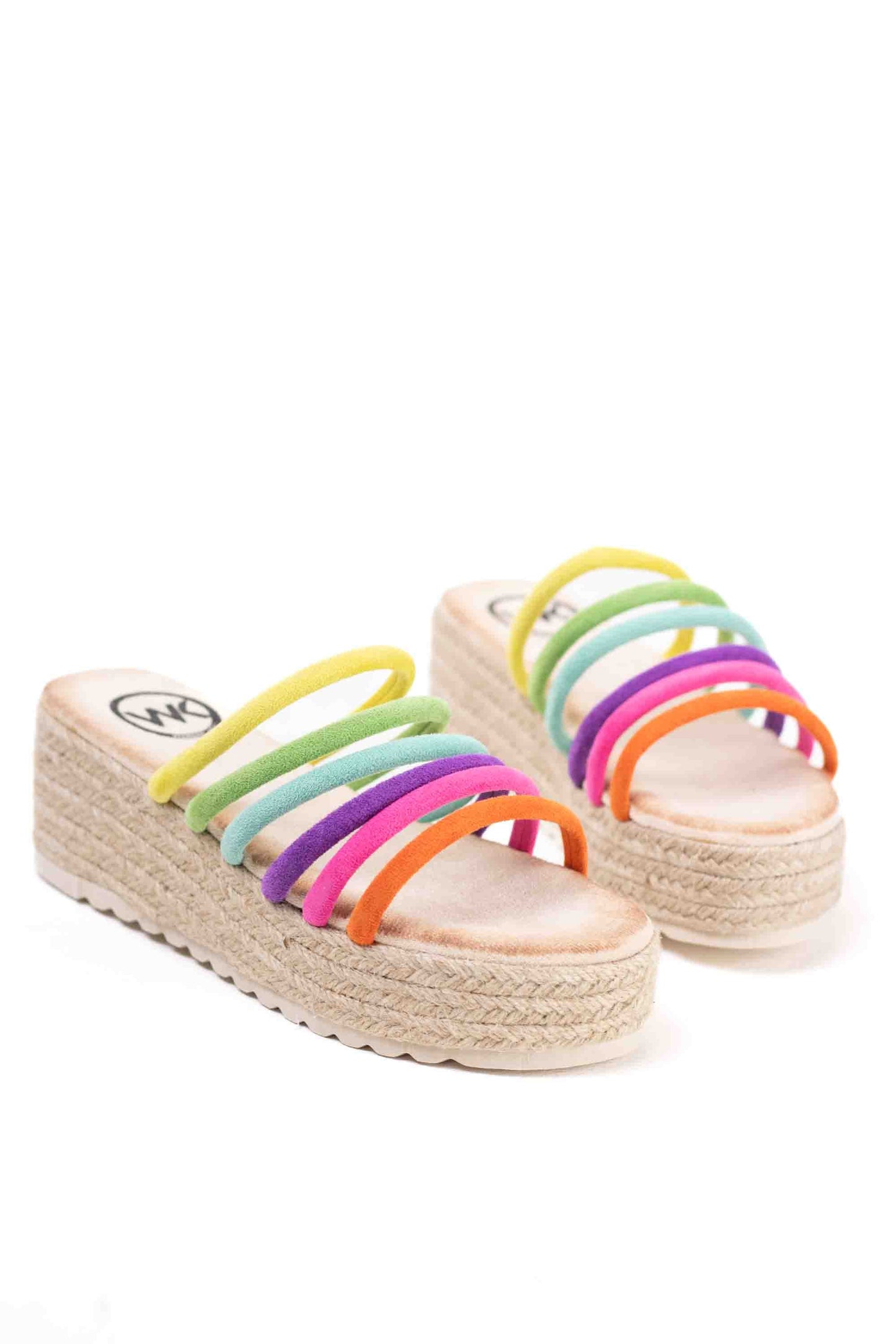 Sandalias cuñas de plataforma con tiras multicolor plantilla gel