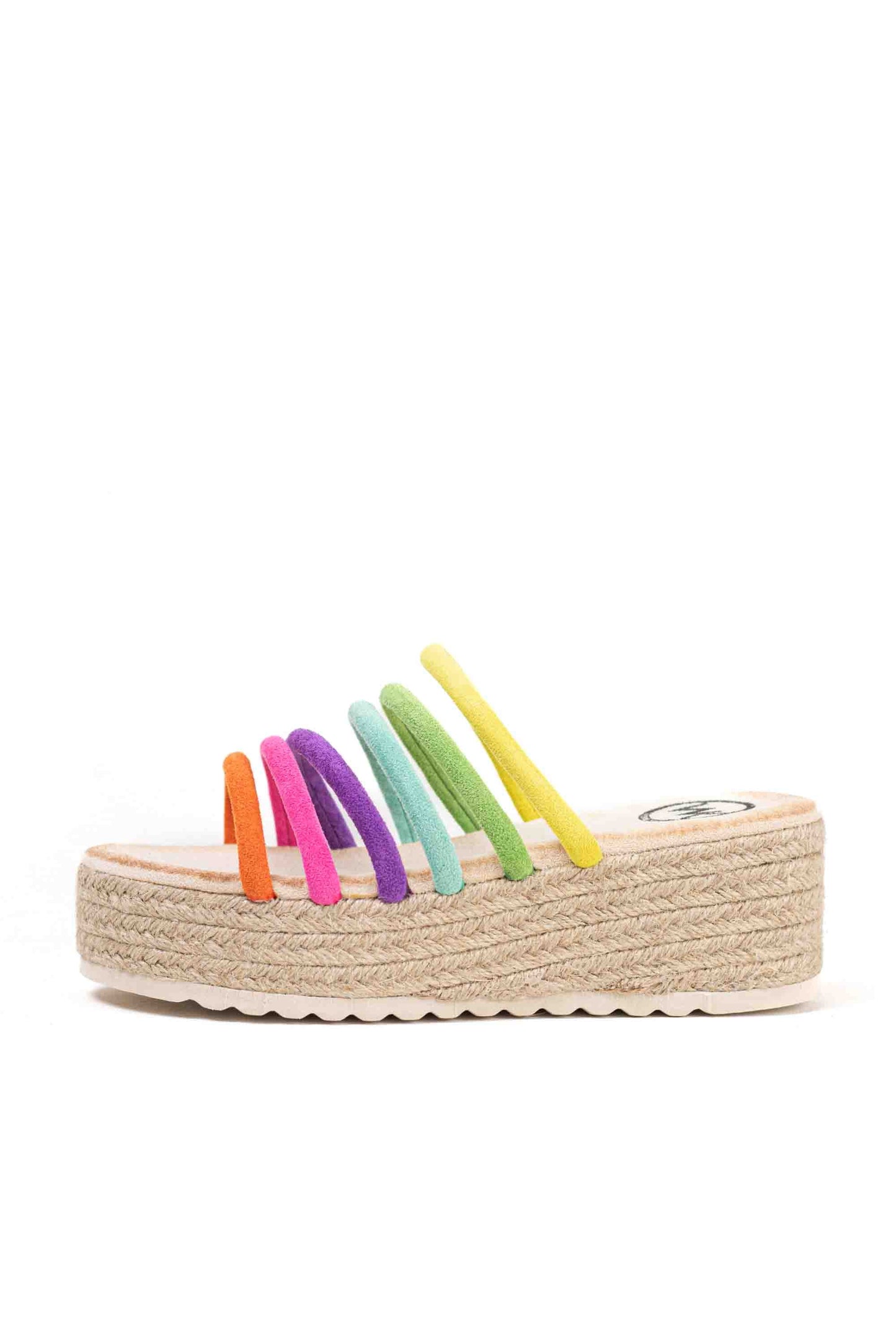 Sandalias cuñas de plataforma con tiras multicolor plantilla gel