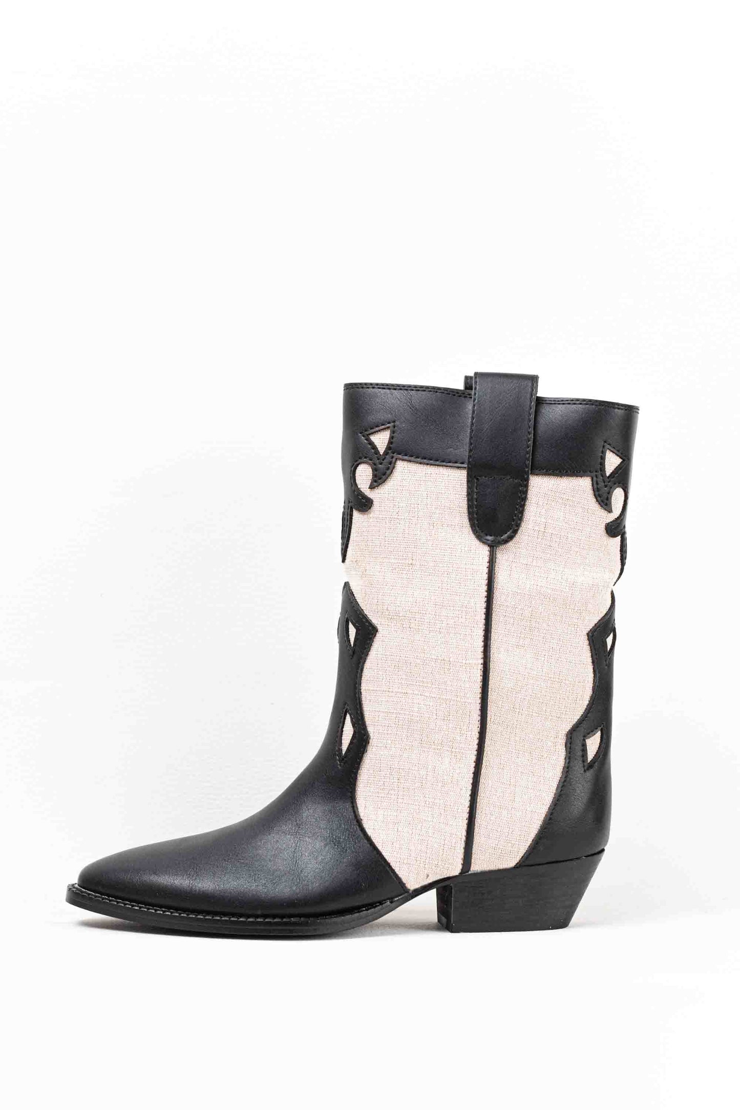 Botas cowboy mujer combinadas con tacón bajo