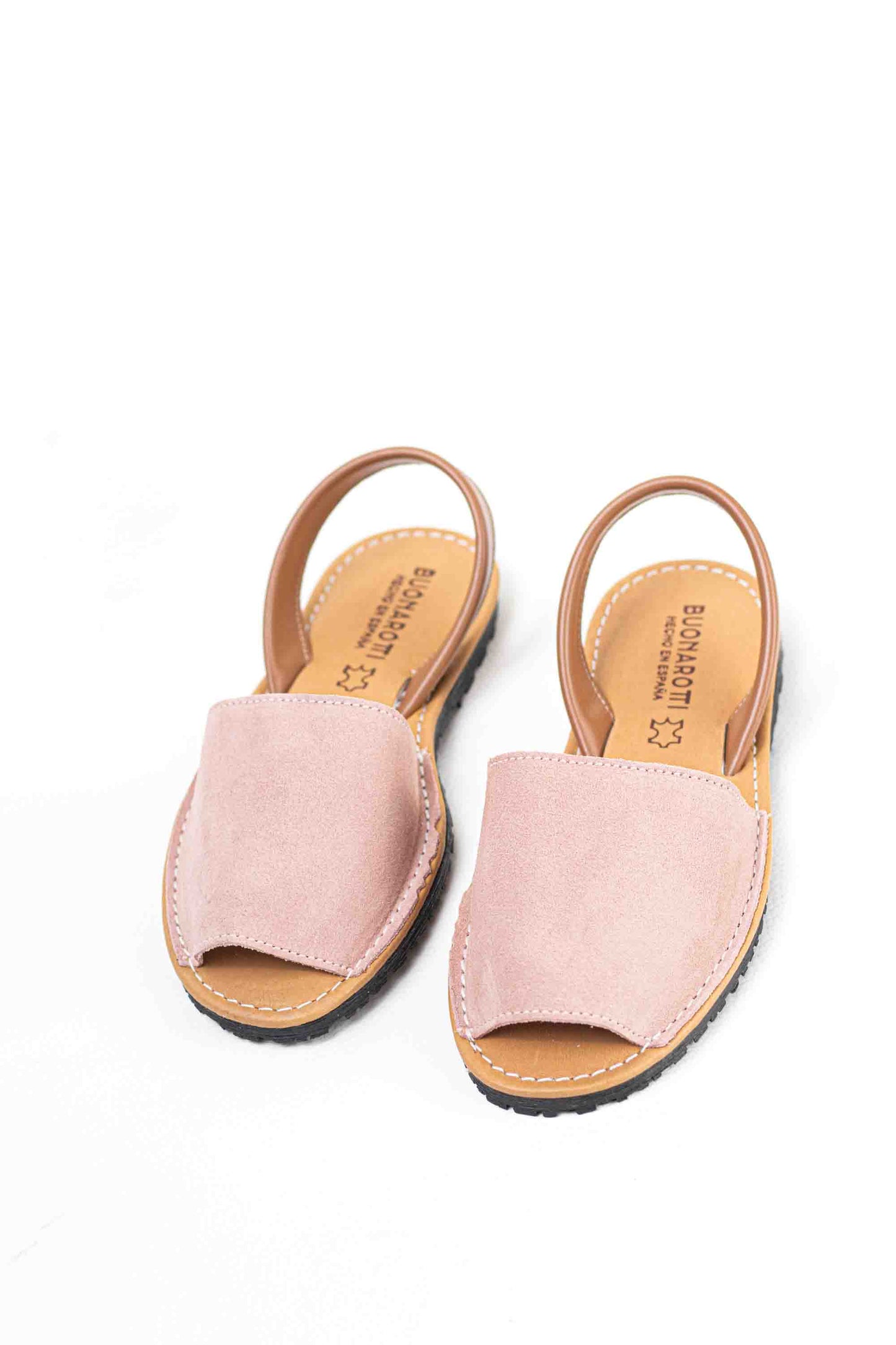 Menorquinas clásicas mujer de piel serraje hechas en España con suela de goma