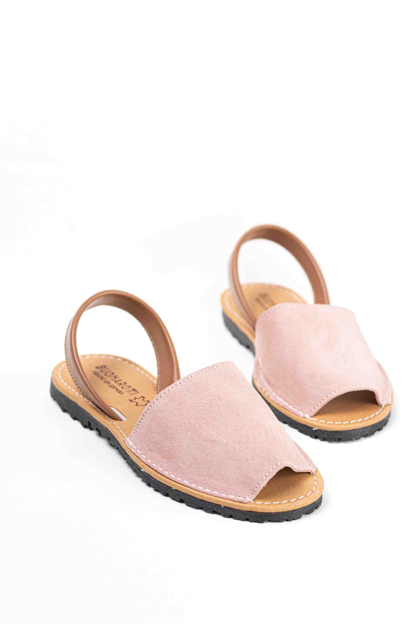 Menorquinas clásicas mujer de piel serraje hechas en España con suela de goma