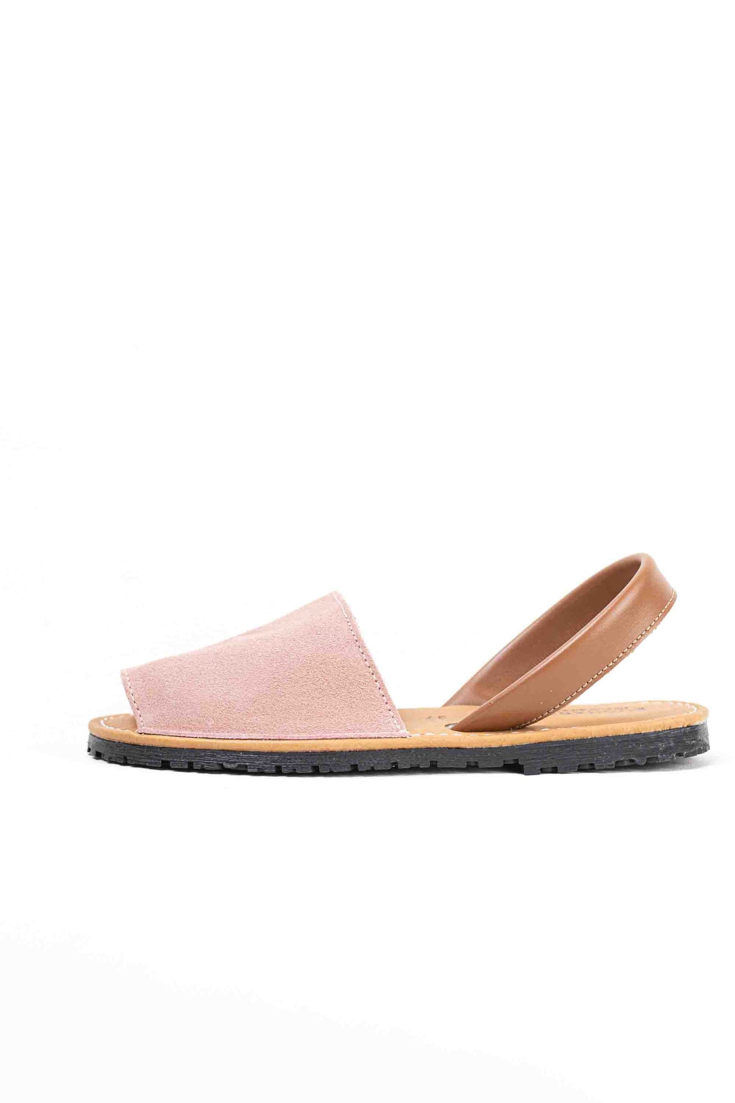 Menorquinas clásicas mujer de piel serraje hechas en España con suela de goma