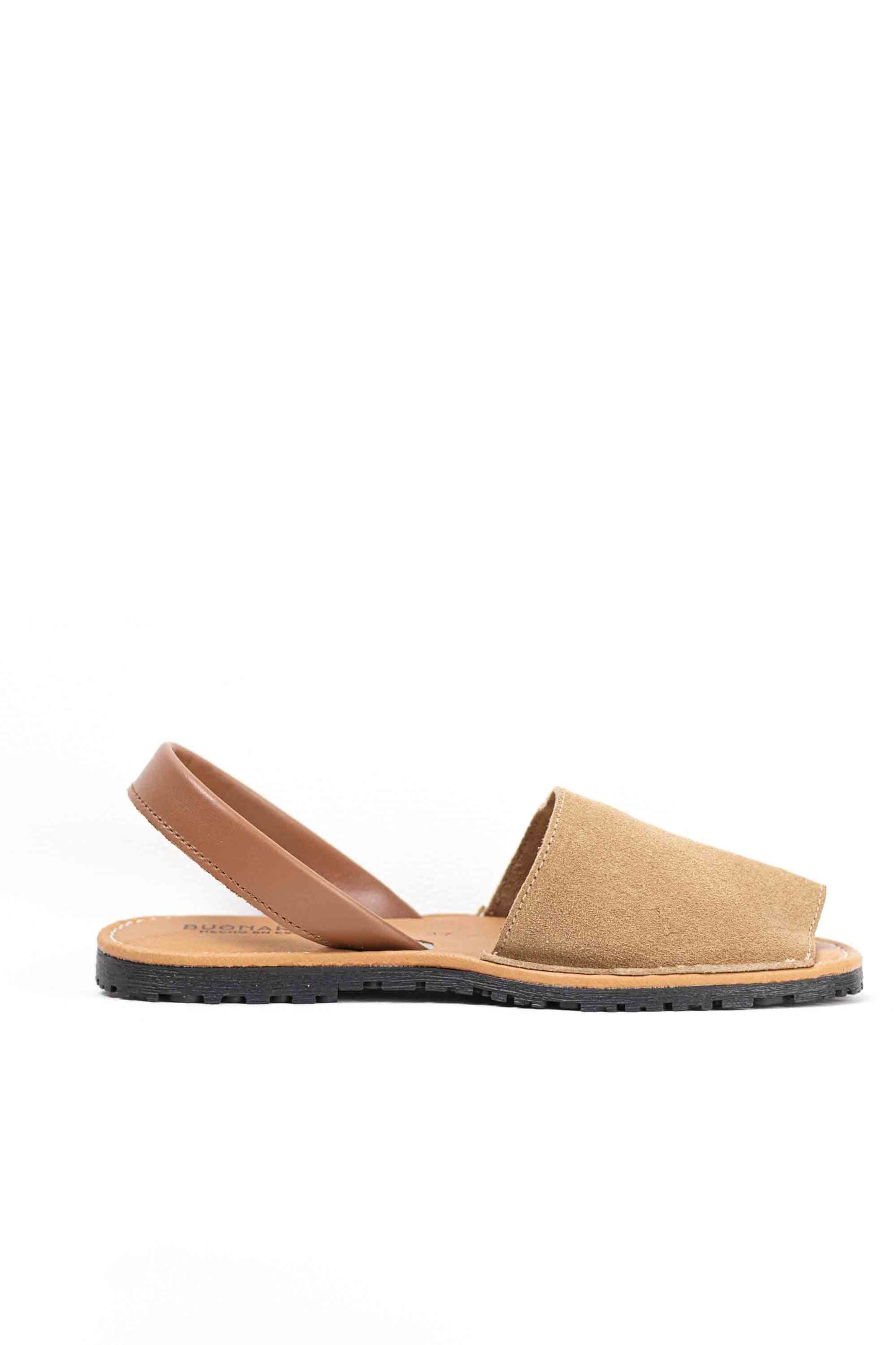 Menorquinas clásicas mujer de piel serraje hechas en España con suela de goma