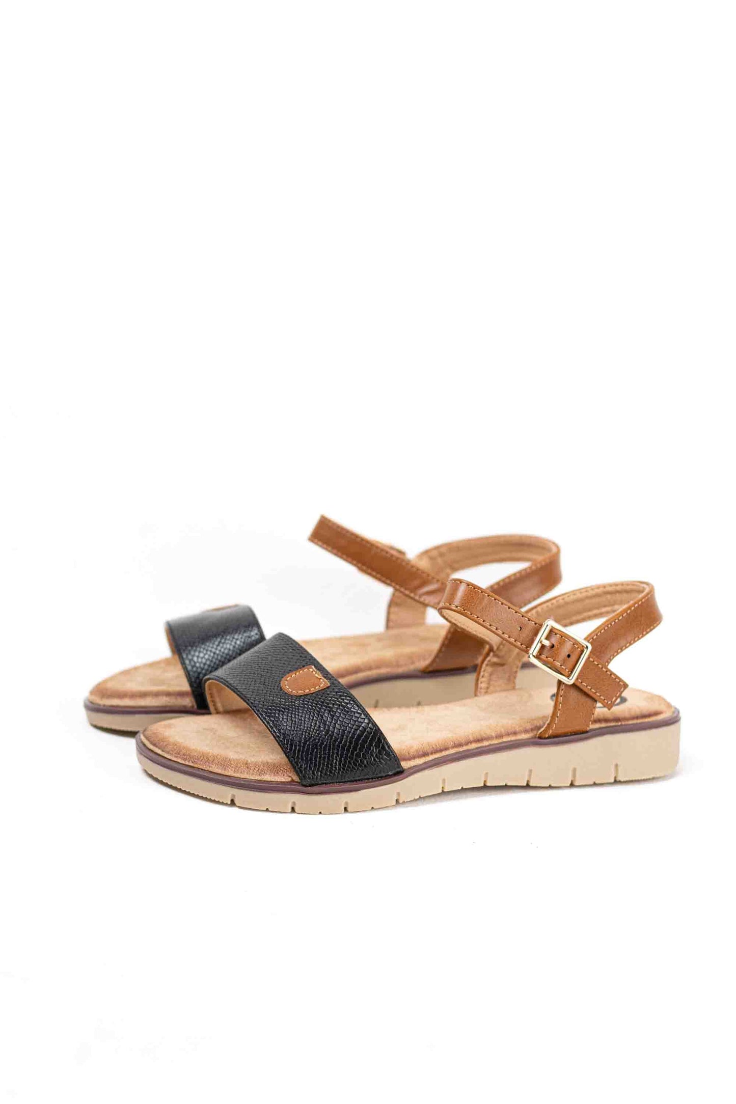 Sandalias mujer planas con hebilla con plantilla acolchada