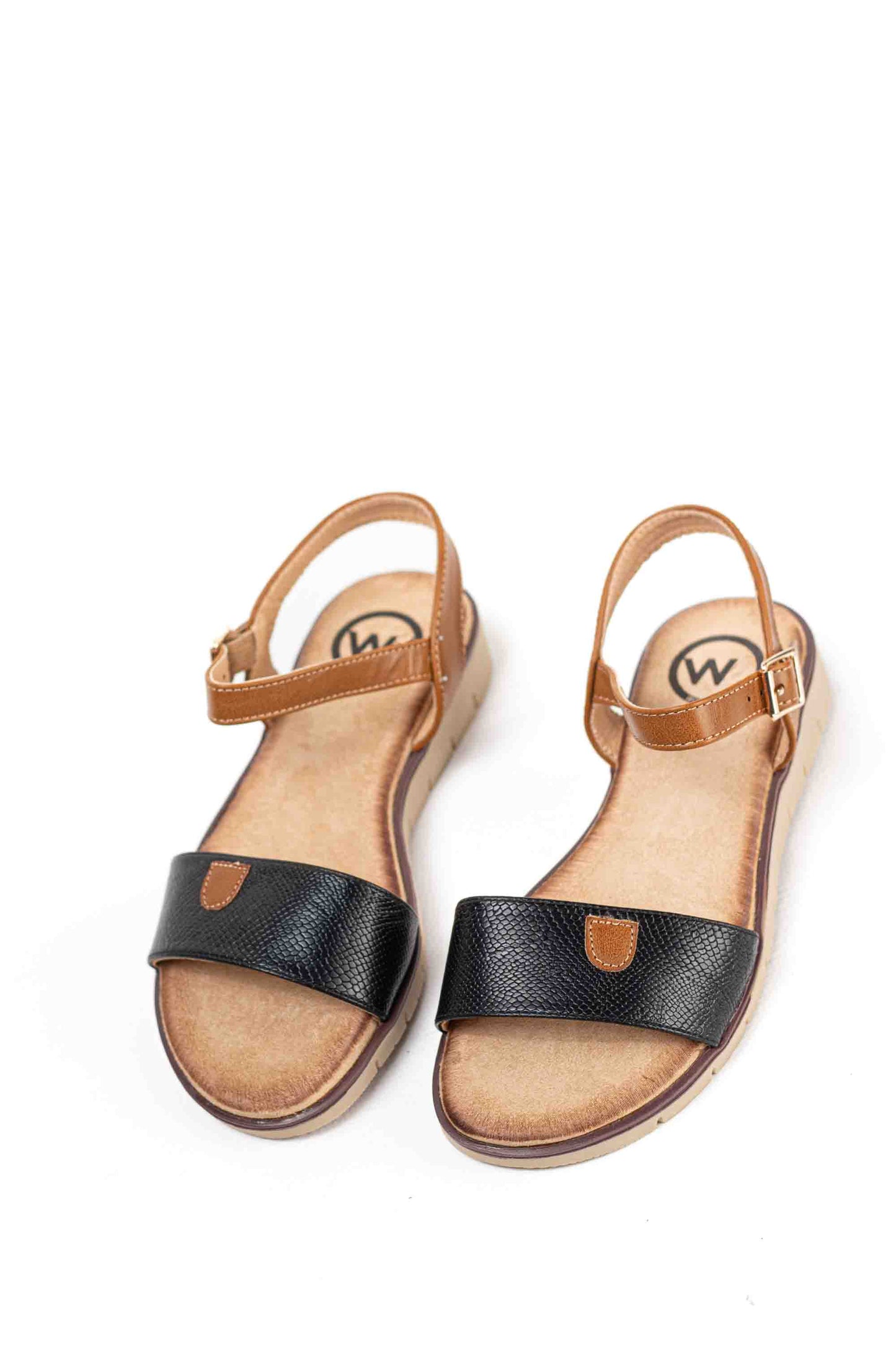 Sandalias mujer planas con hebilla con plantilla acolchada