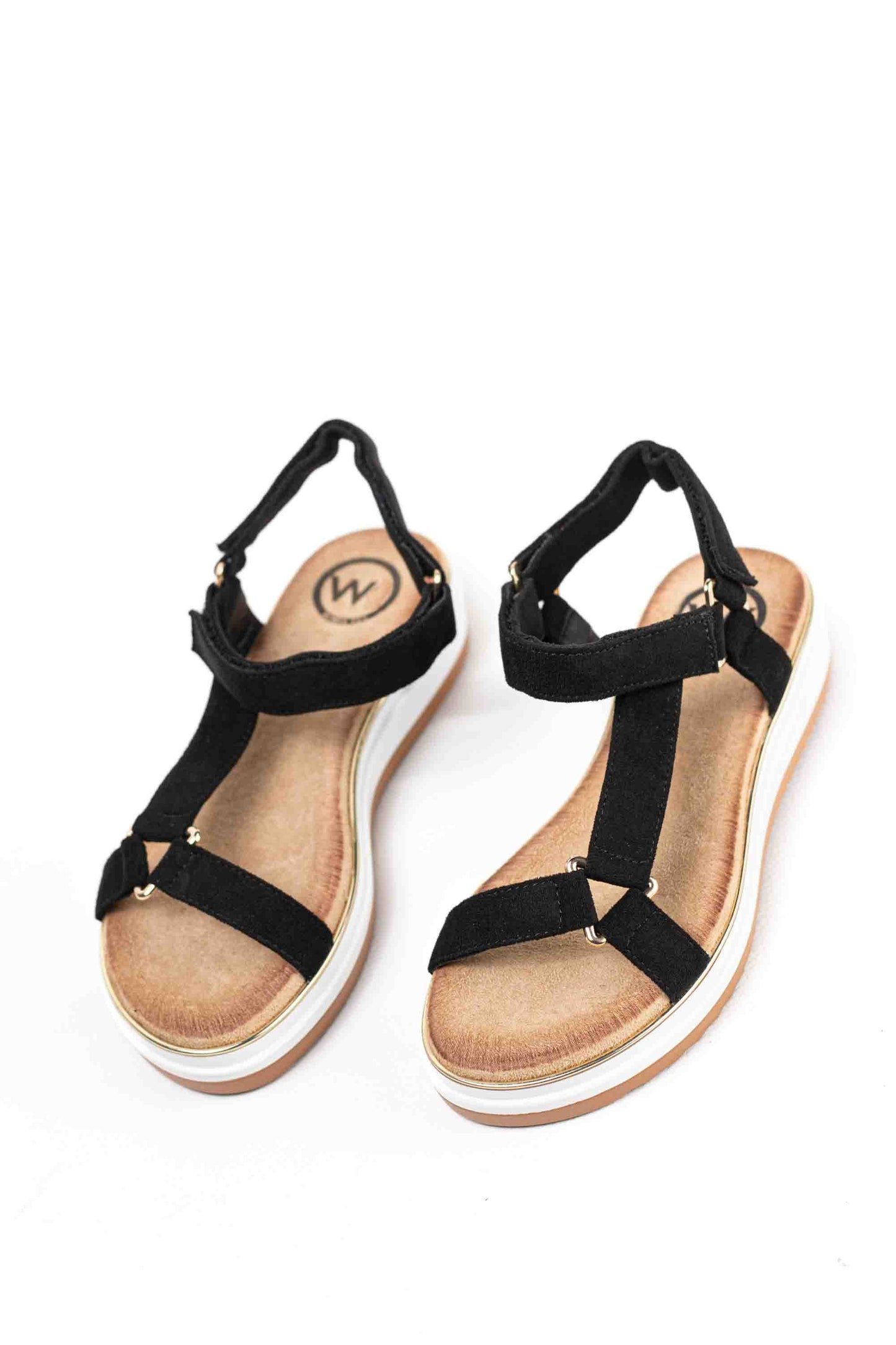 Sandalias con velcro para mujer con plantilla acolchada