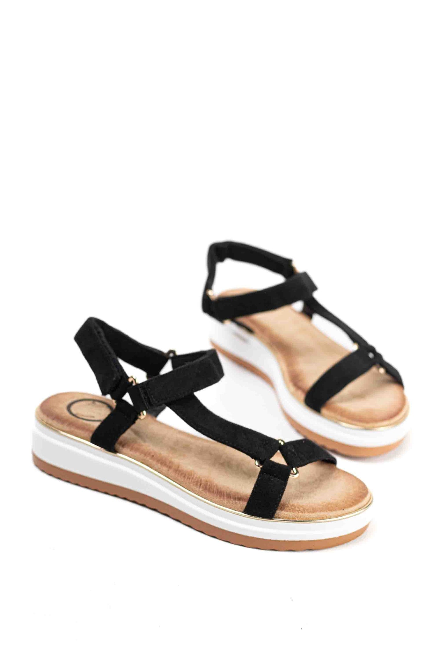 Sandalias con velcro para mujer con plantilla acolchada