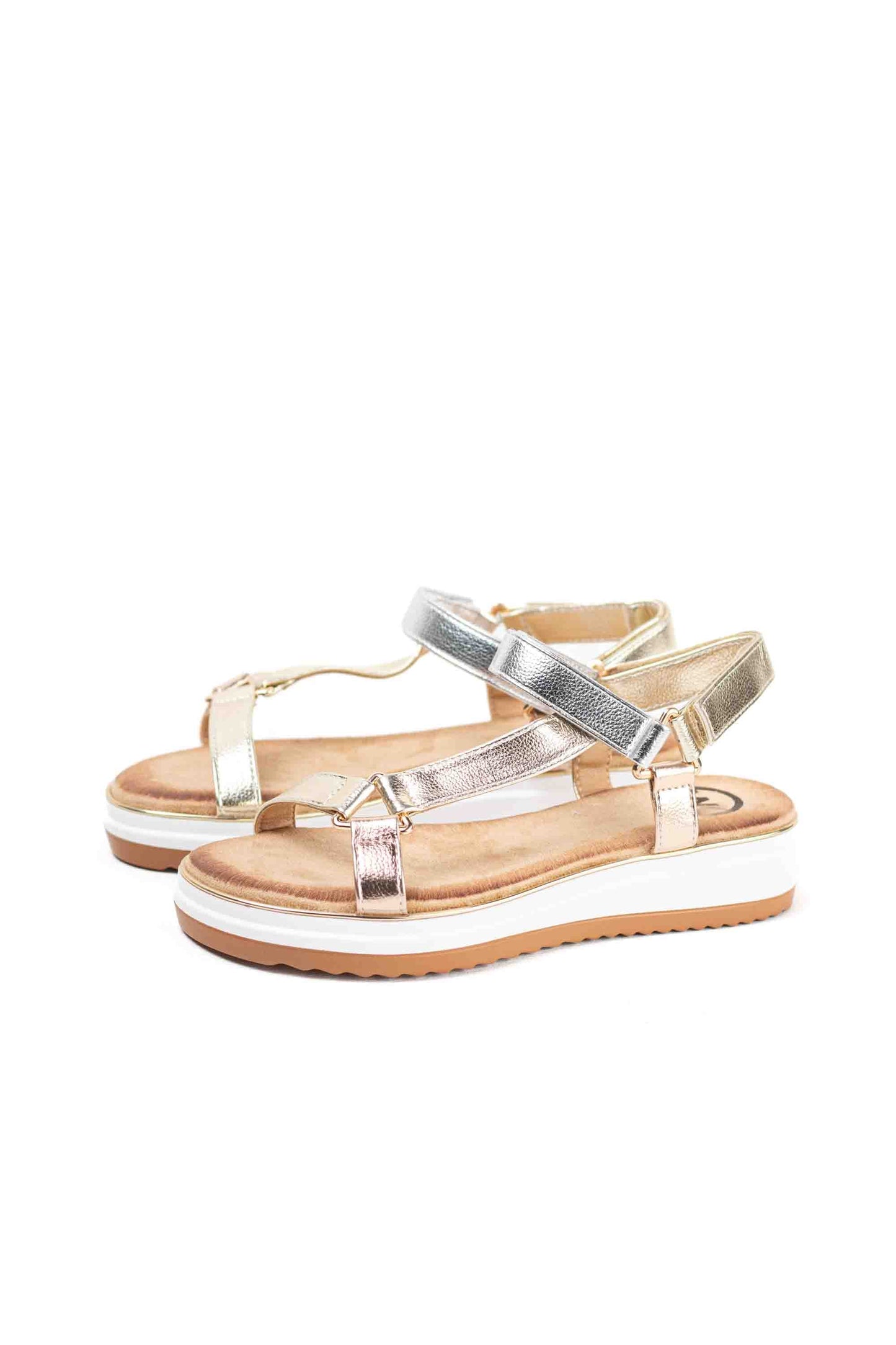 Sandalias con velcro para mujer con plantilla acolchada