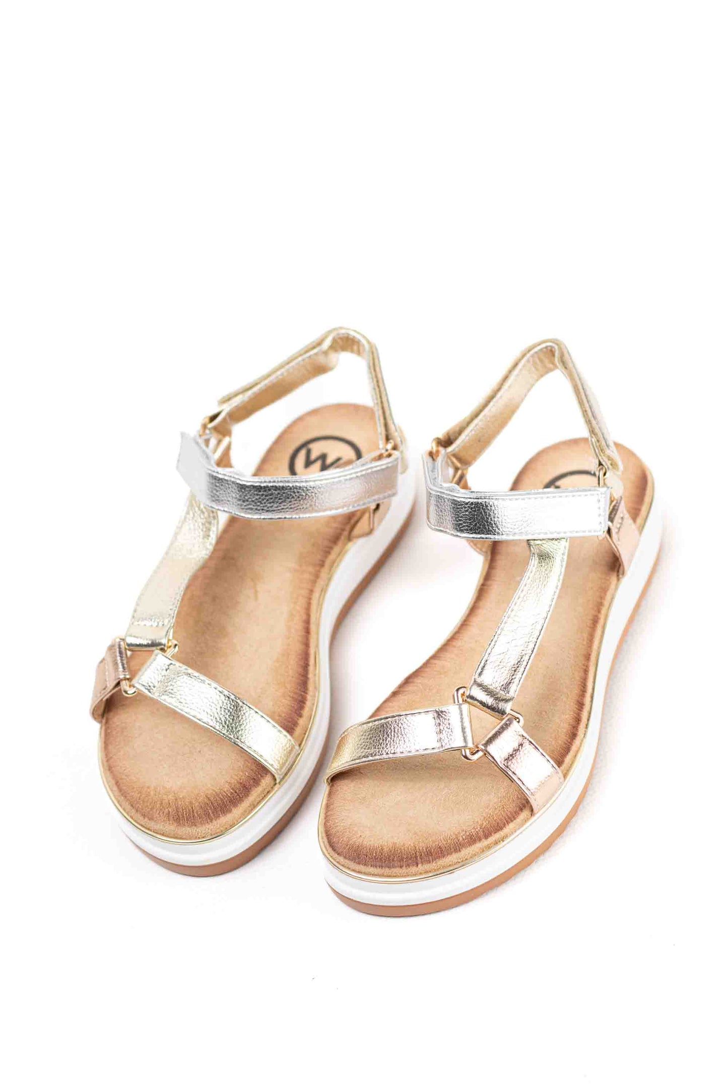 Sandalias con velcro para mujer con plantilla acolchada