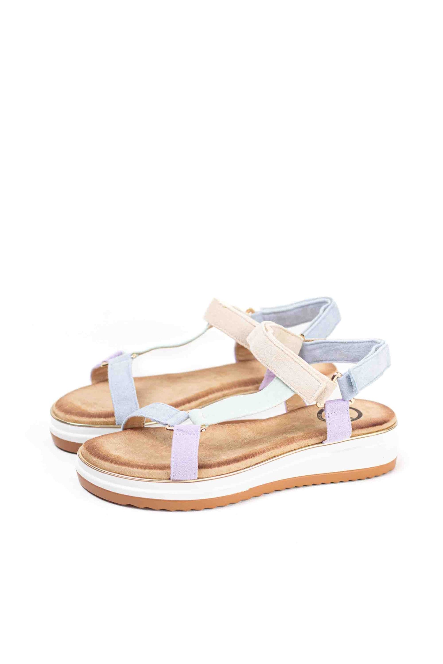 Sandalias con velcro para mujer con plantilla acolchada