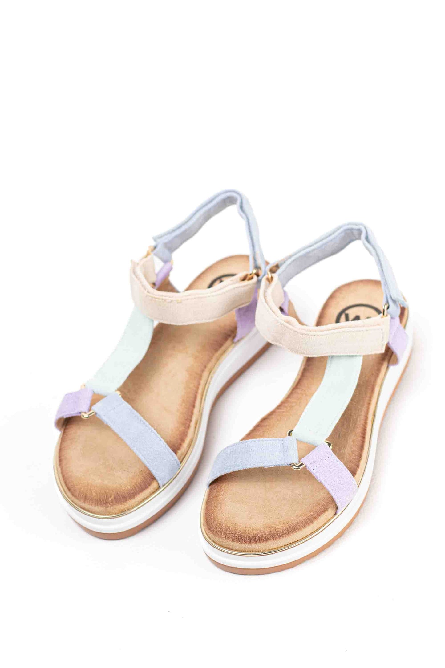 Sandalias con velcro para mujer con plantilla acolchada