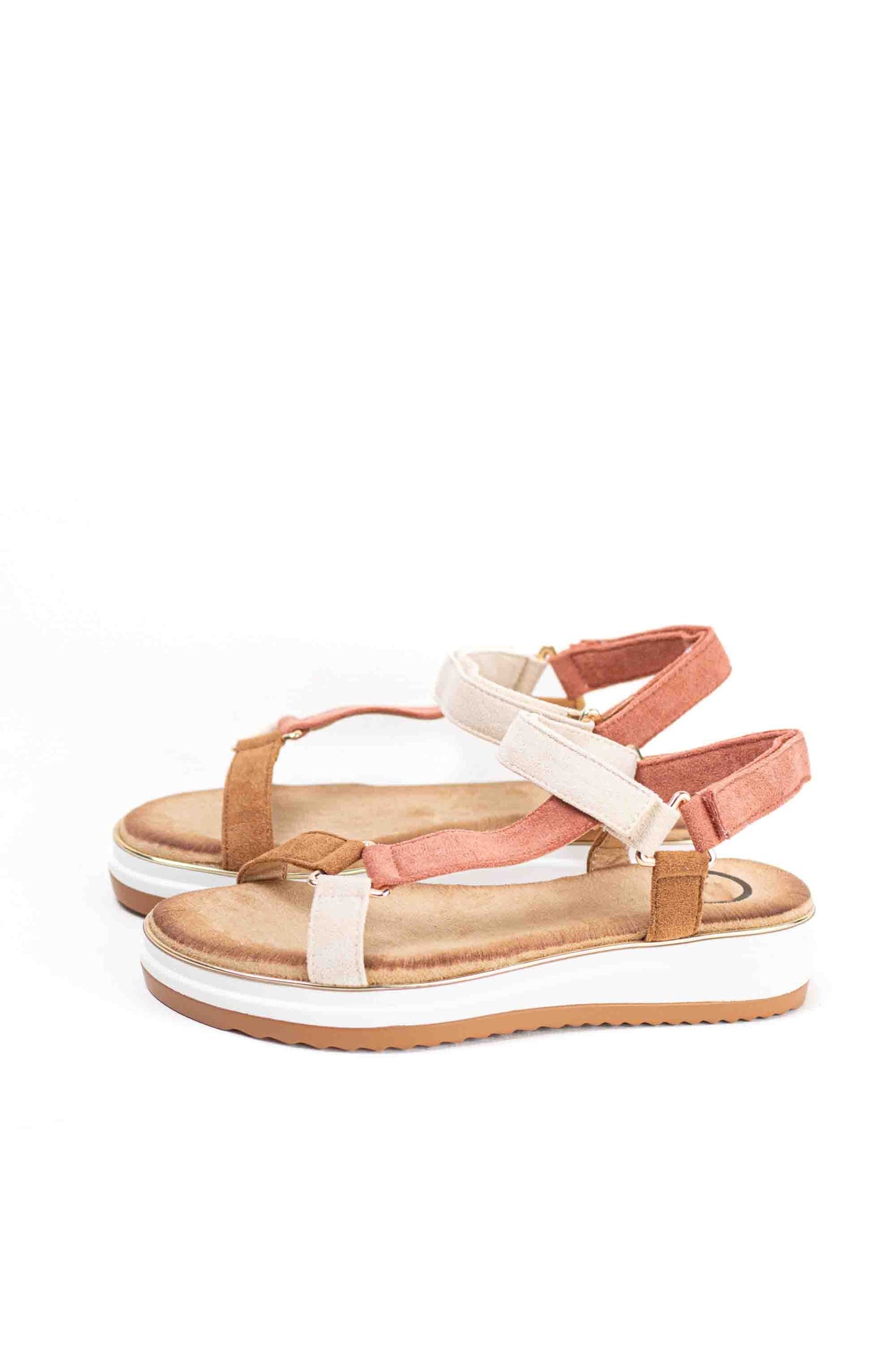 Sandalias con velcro para mujer con plantilla acolchada