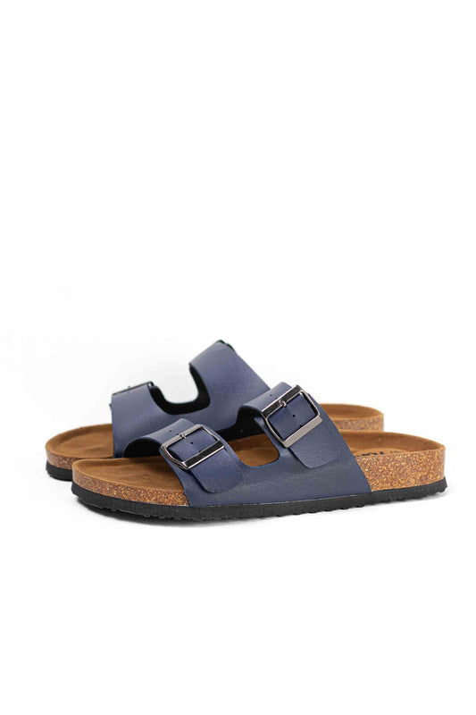 Sandalias doble hebilla para hombre con plantilla de corcho
