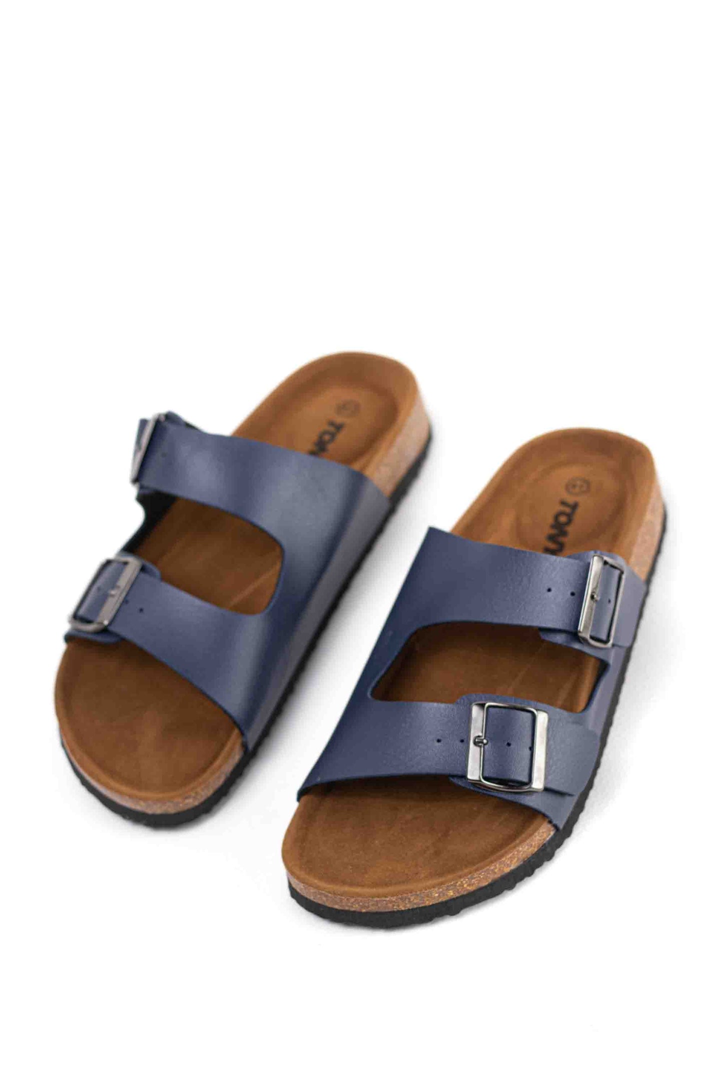 Sandalias doble hebilla para hombre con plantilla de corcho