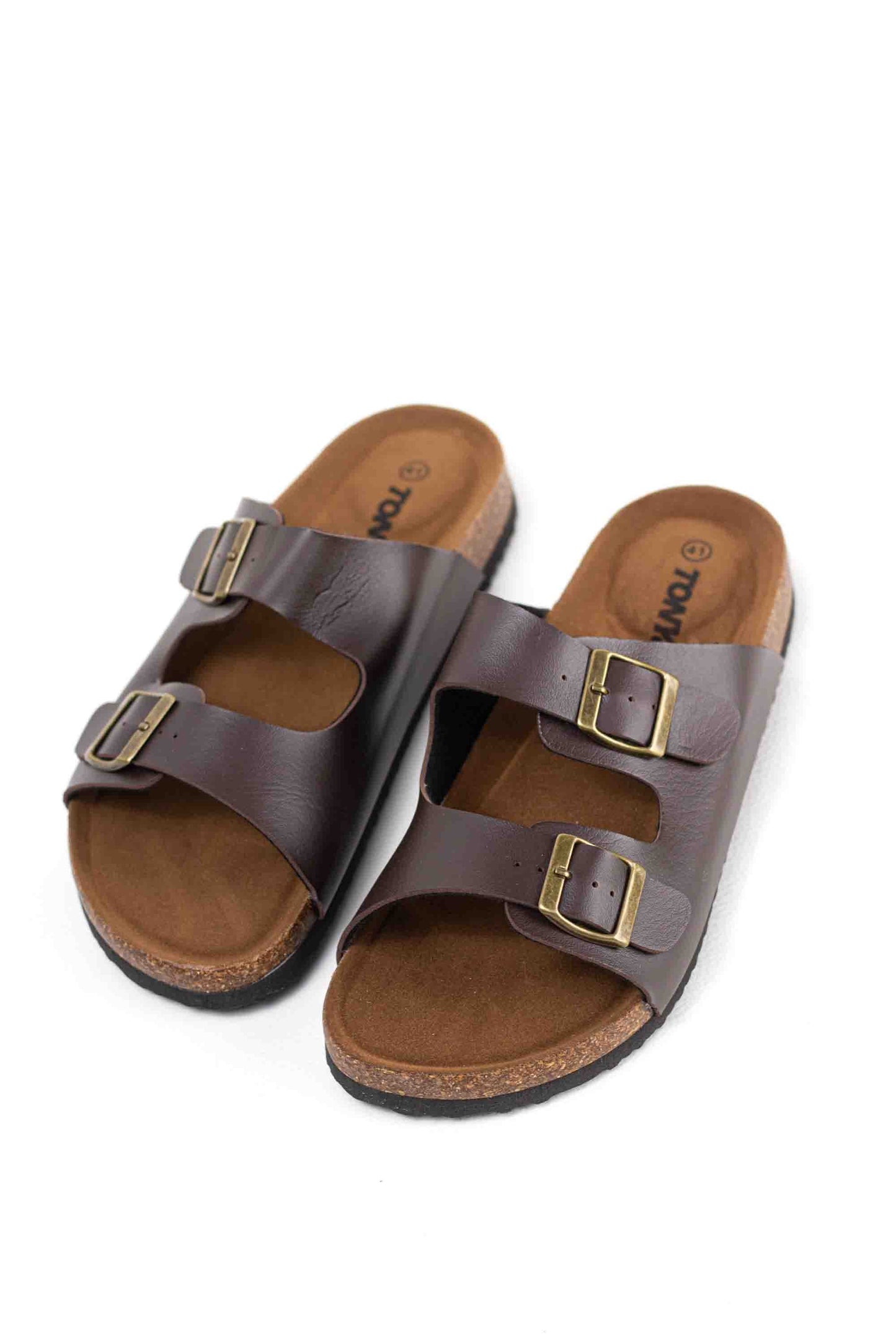 Sandalias doble hebilla para hombre con plantilla de corcho