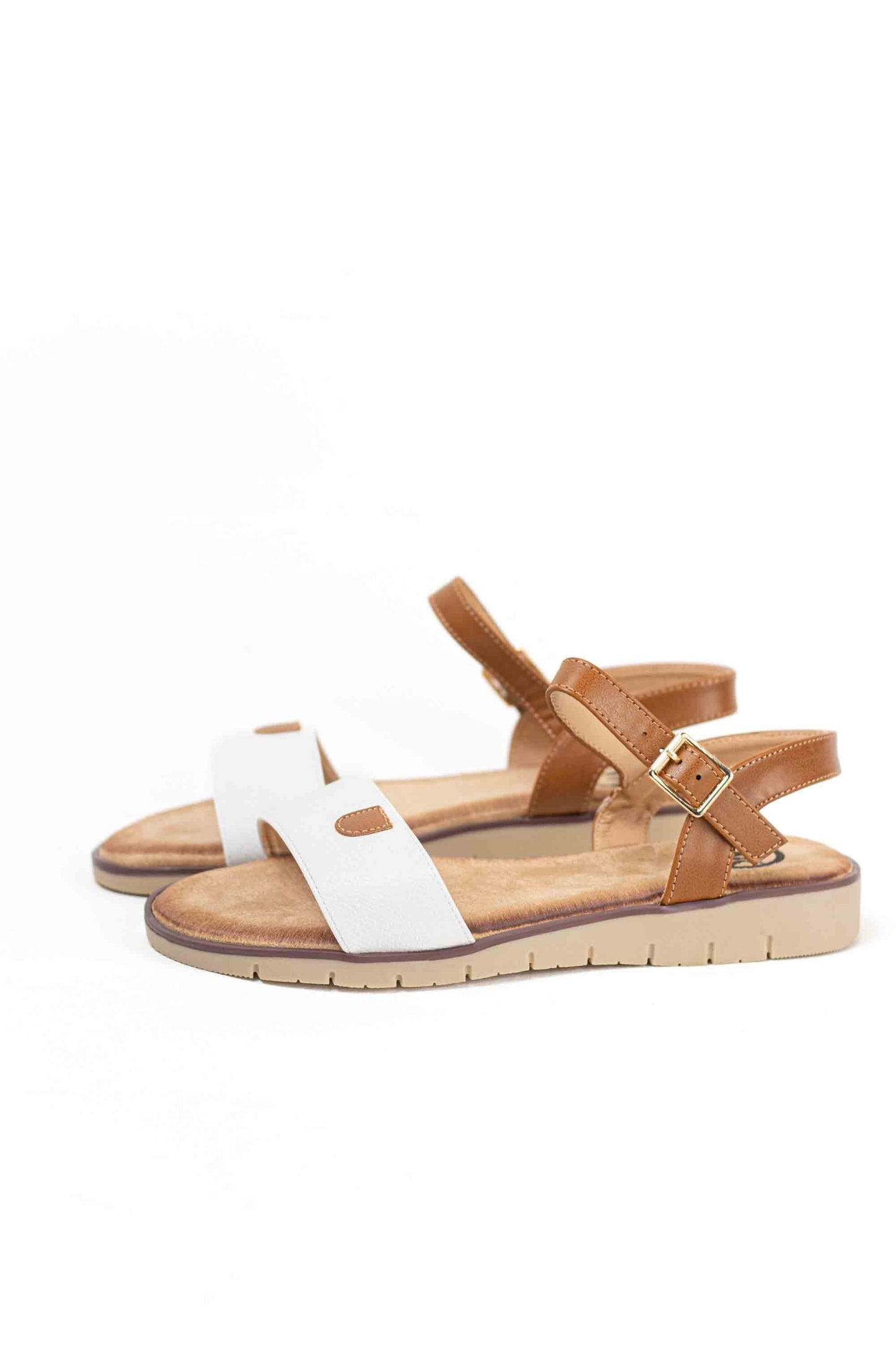 Sandalias mujer planas con hebilla con plantilla acolchada