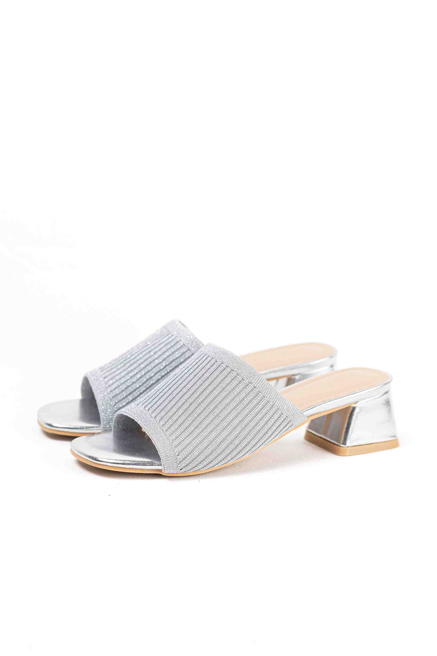 Sandalias doradas mules mujer con tacòn bajo con pala elàstica